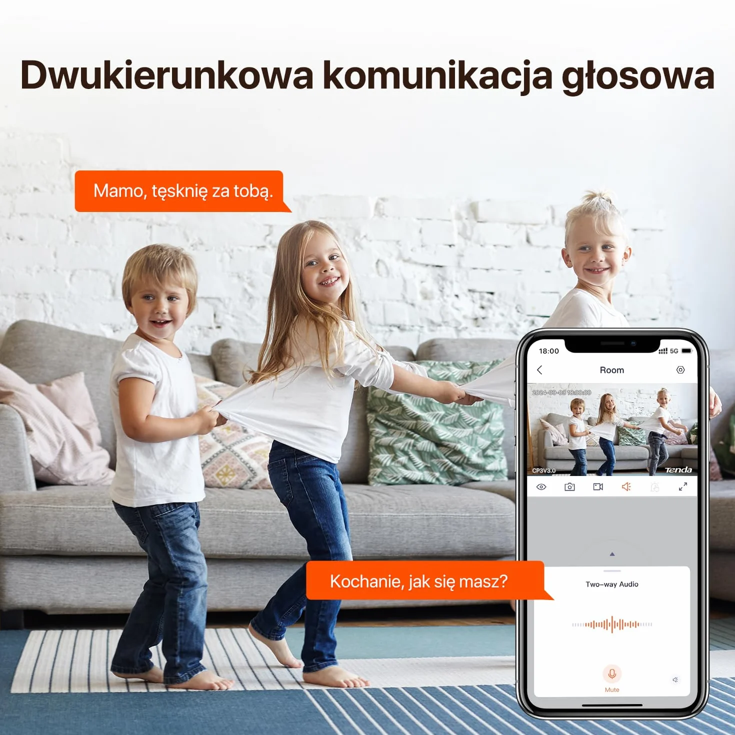 Tenda CP3 V3.0 kamera monitorująca 2K Wi-Fi 360° FHD 3MP noktowizor wykrywanie ruchu