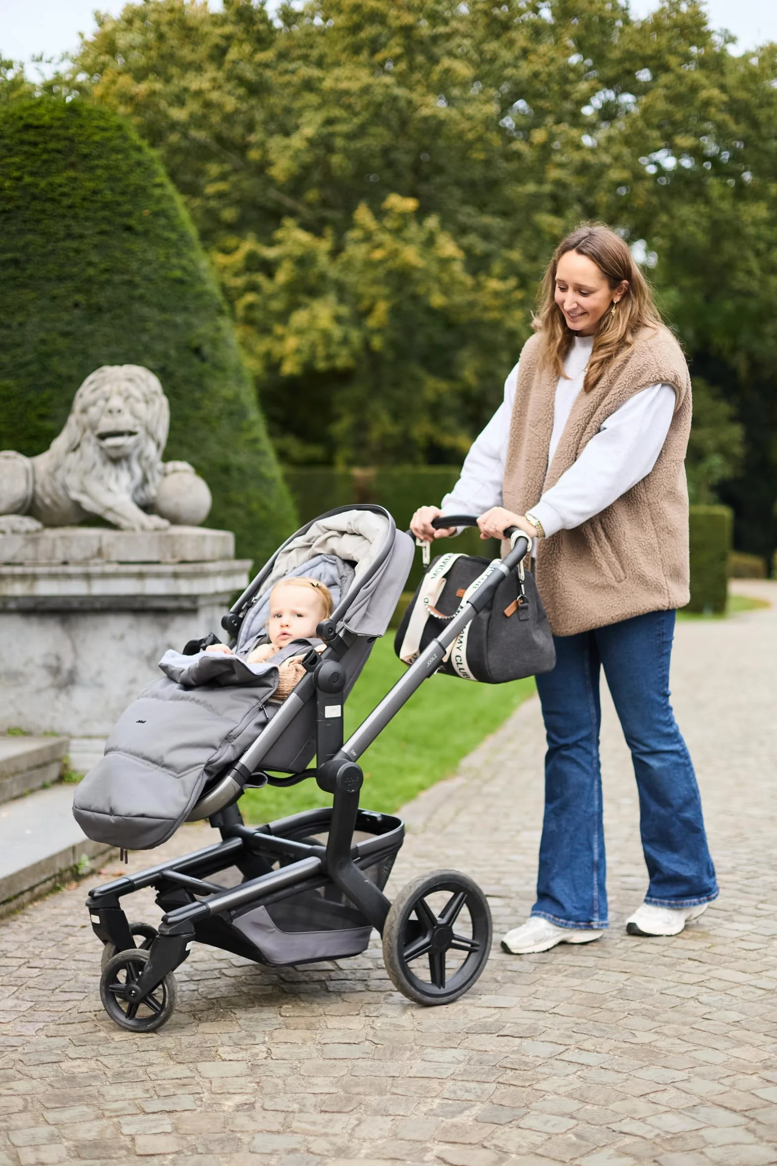 CHILDHOME, Torba na pieluchy dla niemowląt, torba Mommy Bag, materac do przewijania niemowląt w zestawie, wiele miejsc, wiązania do wózka, pasek na ramię, skóra wegańska, 22 l, podpis Mommy Club,