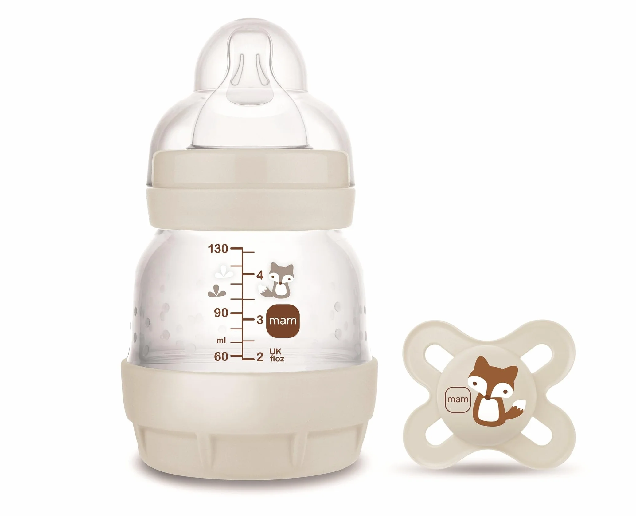 MAM Butelka antykolkowa + Start Dummy A112 innowacyjny system antykolkowy opatentowany z smoczkiem 0 wykonany z ultra miękkiego silikonu SkinSoftTM dla niemowląt od 0 miesięcy, 130 ml, neutralny - 1 opakowanie