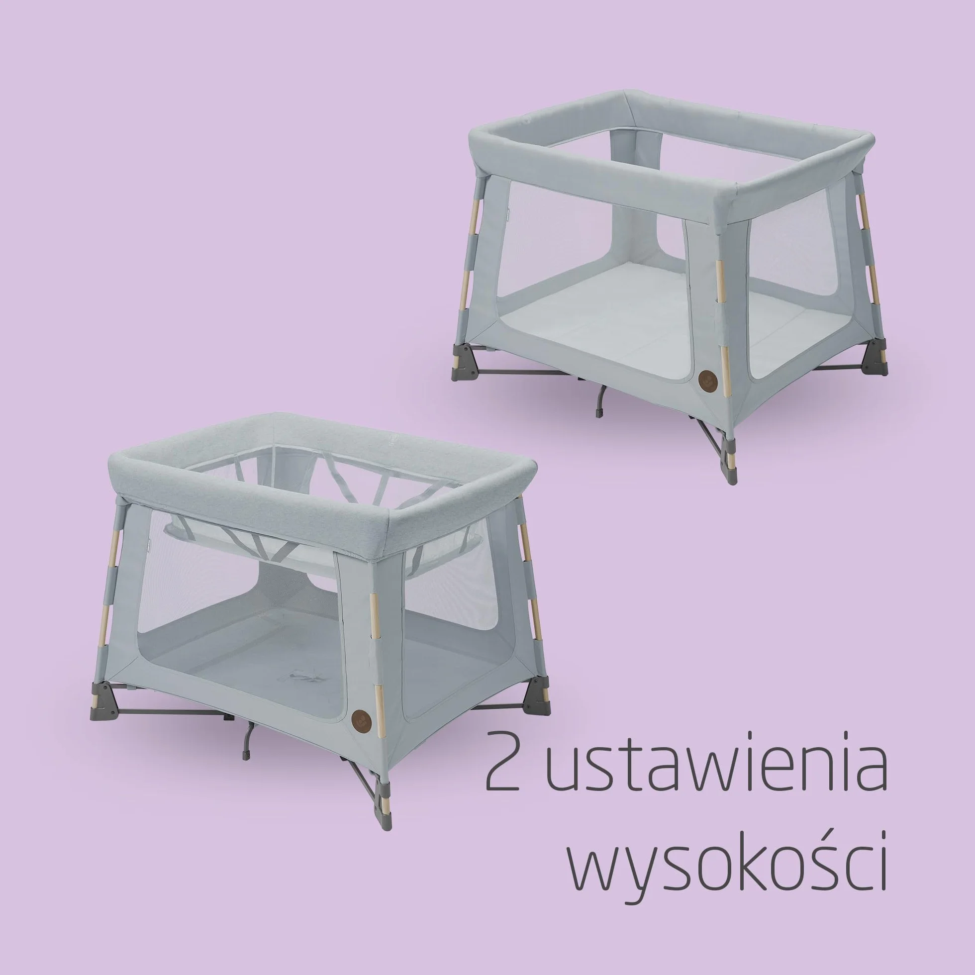 Maxi-Cosi Swift 3 w 1 łóżeczko turystyczne dla dziecka, 0–3,5 roku, do 15 kg, Lekki Kojec dla Dziecka Składany, Materac 2-w-1, Ultralekkie, Składane w sekundę, Torba, Eco Care, Beyond Grey