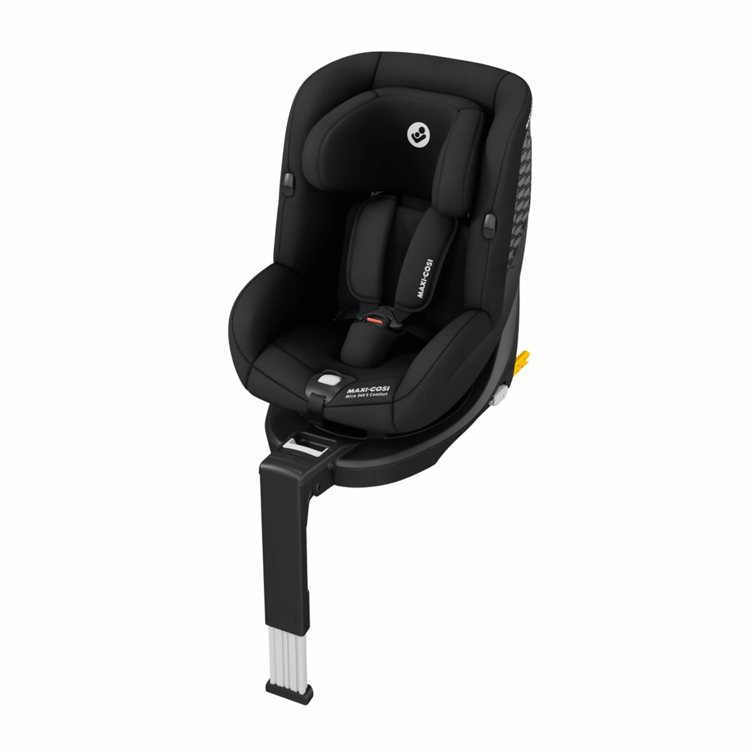 Maxi-Cosi Mica 360 S Comfort, Tkaniny przepuszczające powietrze, Fotelik samochodowy obrotowy 360, 0–4 lata (40–105 cm), Obracanie FlexiSpin, 5 pozycji odchylenia, Ochrony G-CELL, Authentic Black