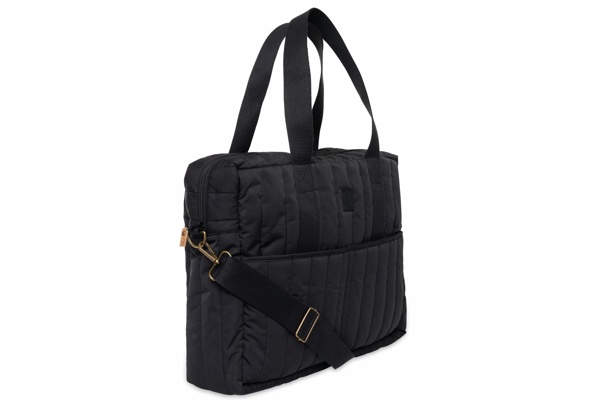Jollein Torba do przewijania Puffed Moos – Black – wodoodporna – torba do wózka dziecięcego – wielofunkcyjna – czarna, czarny, Współczesny