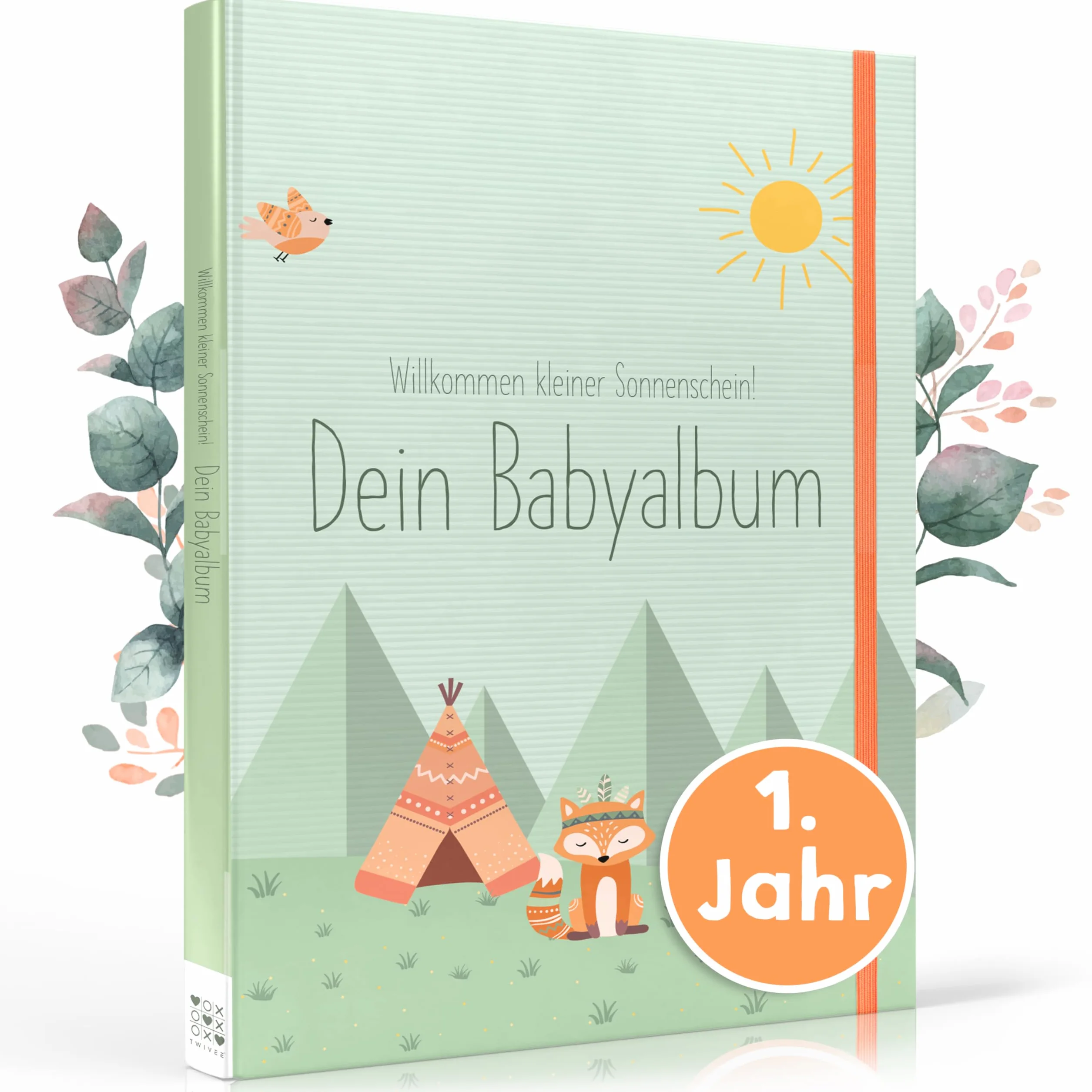 TWIVEE Babyalbum Babybuch zum Eintragen Mädchen und Jungen Erinnerungsbuch erstes Jahr