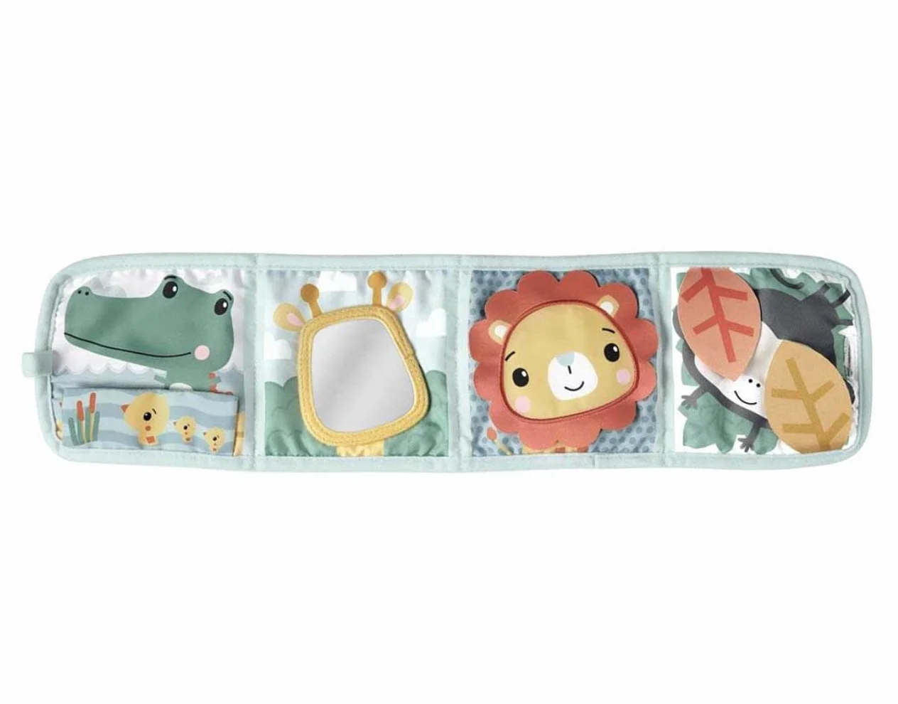 Fisher-Price Aktywizujący Panel sensoryczny Książeczka do zabawy na brzuszku i przenoszenia HML63
