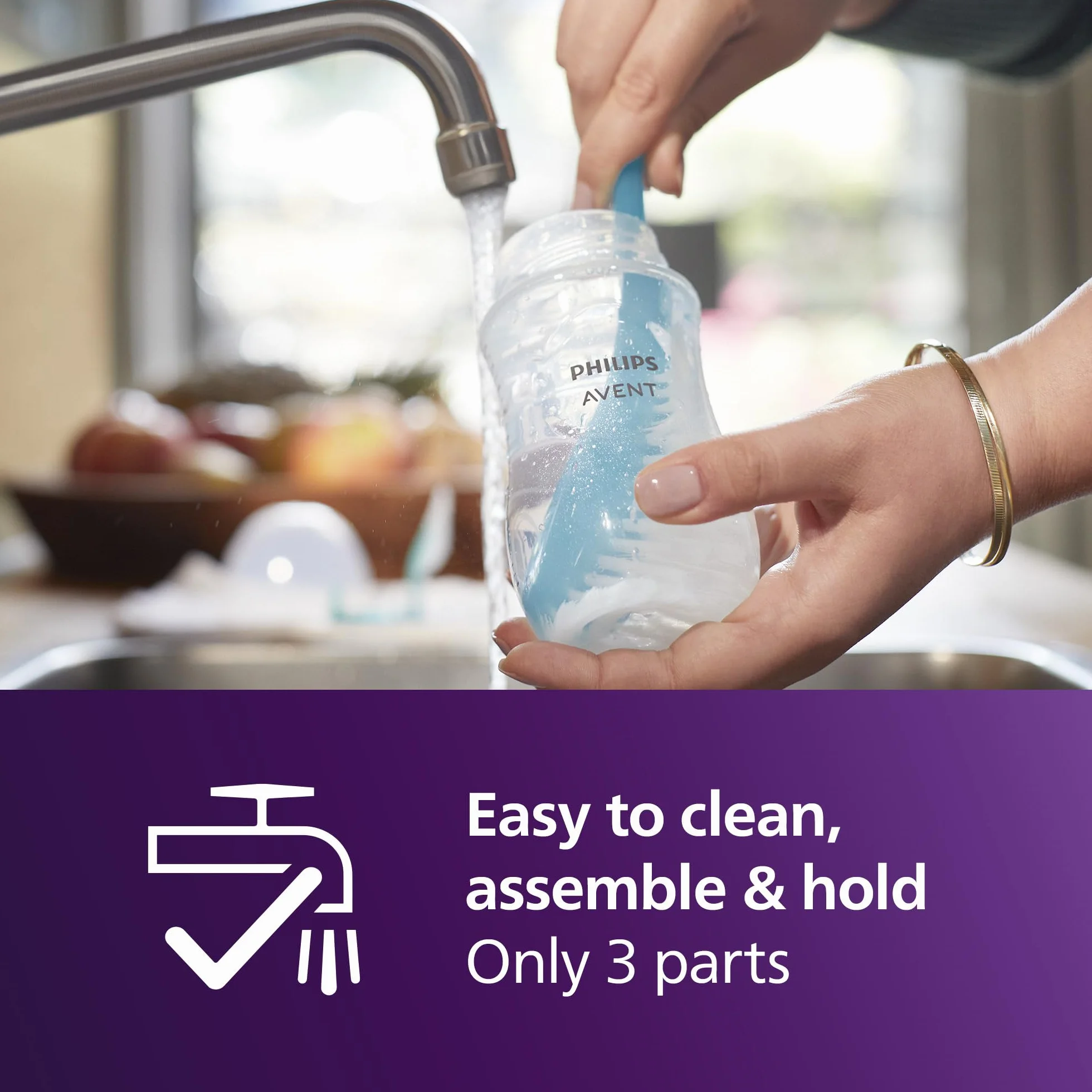 Philips Avent Natural Response Butelka do picia 260 ml (9 uncji) z smoczkiem o średnim przepływie (przepływ 3), zestaw 3 szt., z tropikalnymi motywami zwierzęcymi, SCY903/73