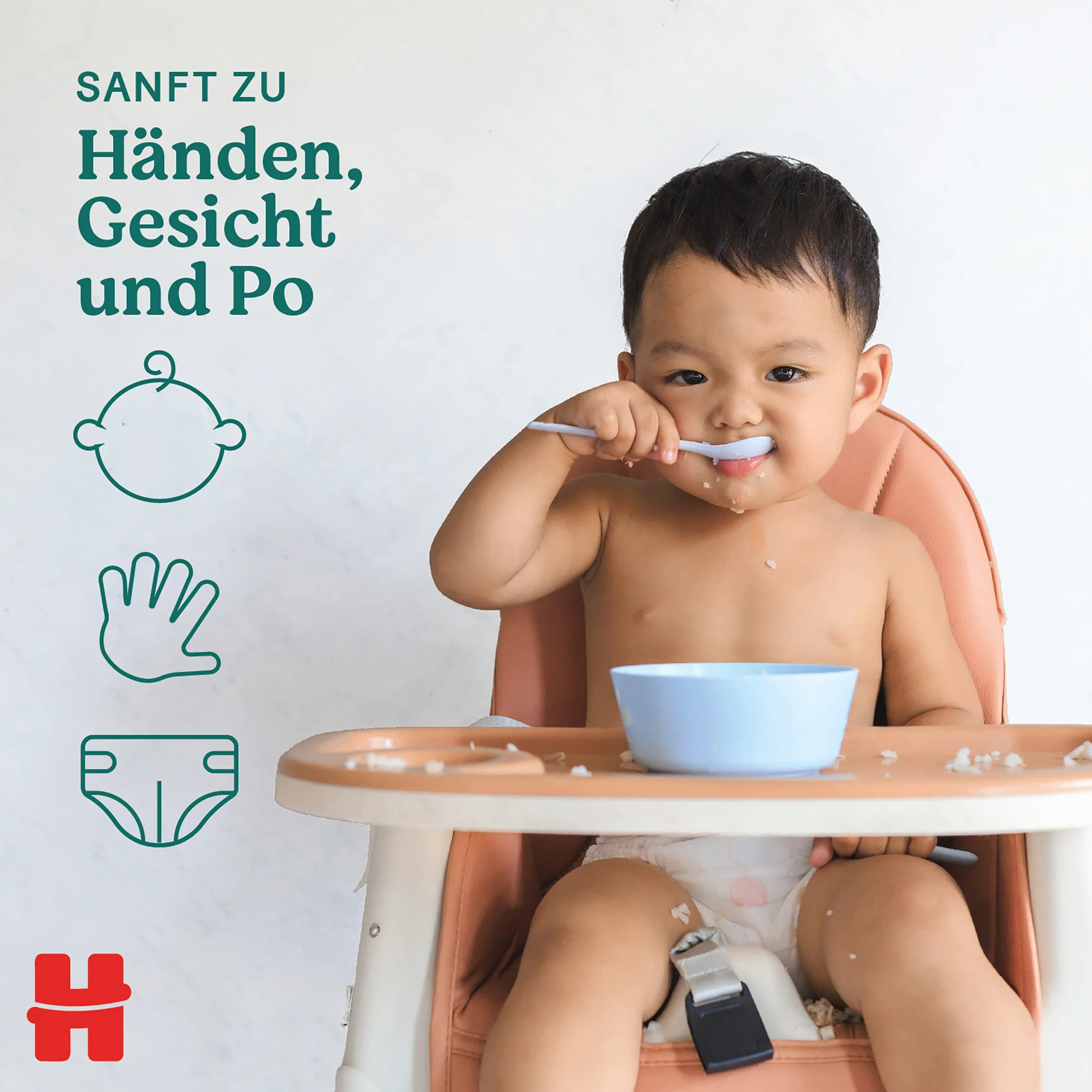 Huggies Chusteczki nawilżające dla niemowląt All Over Clean, na całe ciało, subtelne i świeże, 10 x 56 chusteczek, pudełko miesięczne