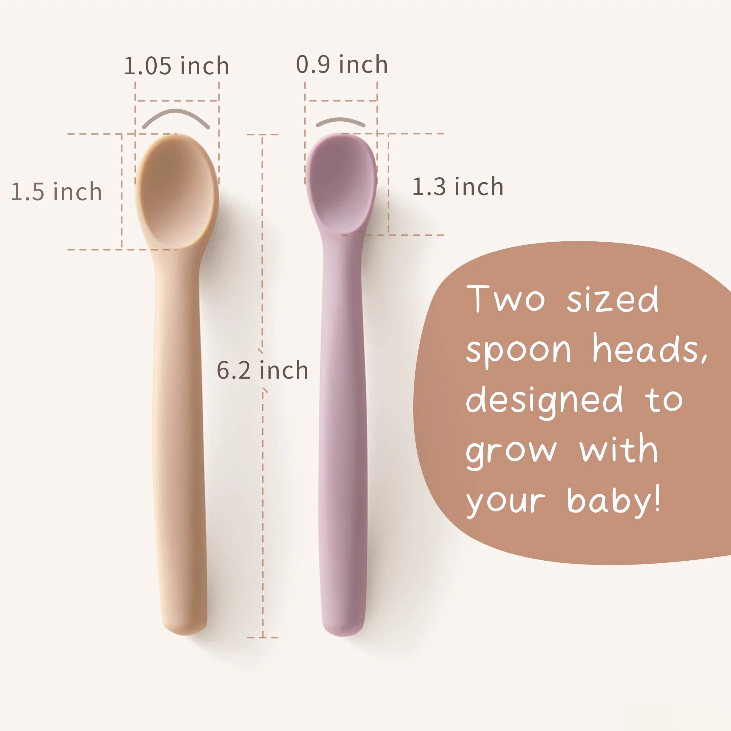 Moonkie Baby Spoon, Zestaw 4 Łyżka dla Niemowląt, Silikonowych Łyżeczek, Łyżka do Nauki, Łyżka Treningowa dla Niemowląt, Idealna do Samodzielnego Karmienia i Odstawiania od Piersi