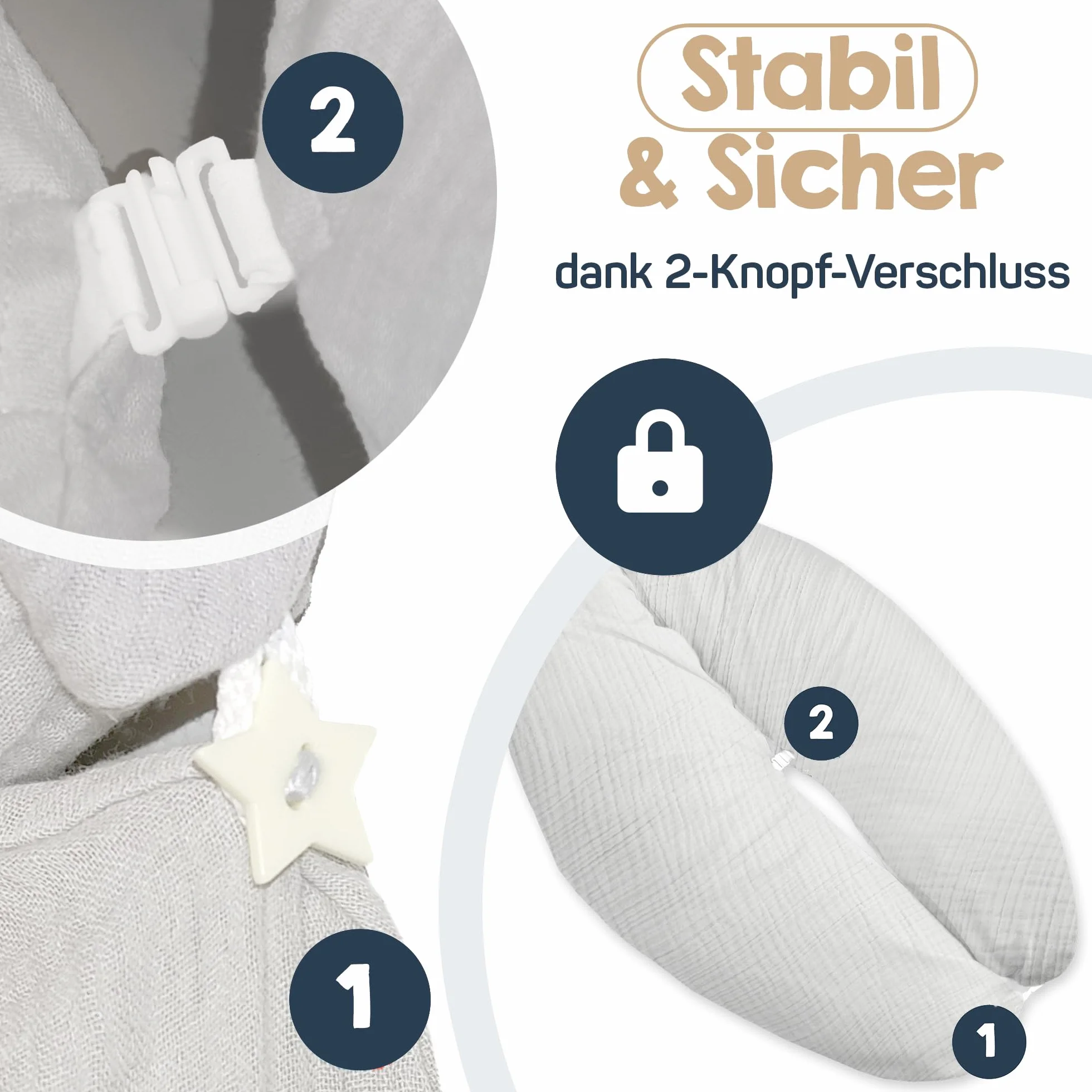 Baby's Stillkissen XXL - 190 cm Poduszka ciążowa z poszewką - Przetestowana poduszka ciążowa dla dzieci i dorosłych - Przytulna poduszka do karmienia, poduszka dla śpiących na boku i poduszka do