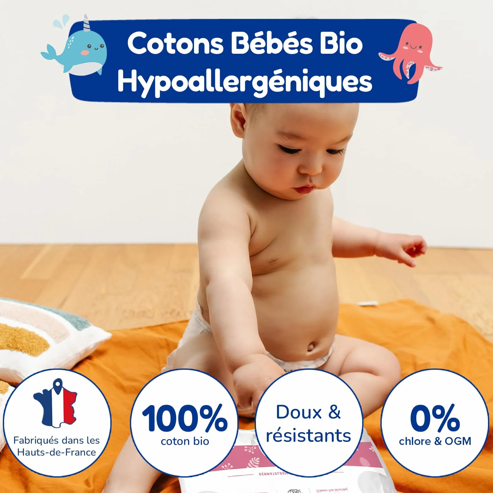 Carryboo bawełny organicznej zestaw 6x180 podkładek dla niemowląt Gots certyfikat