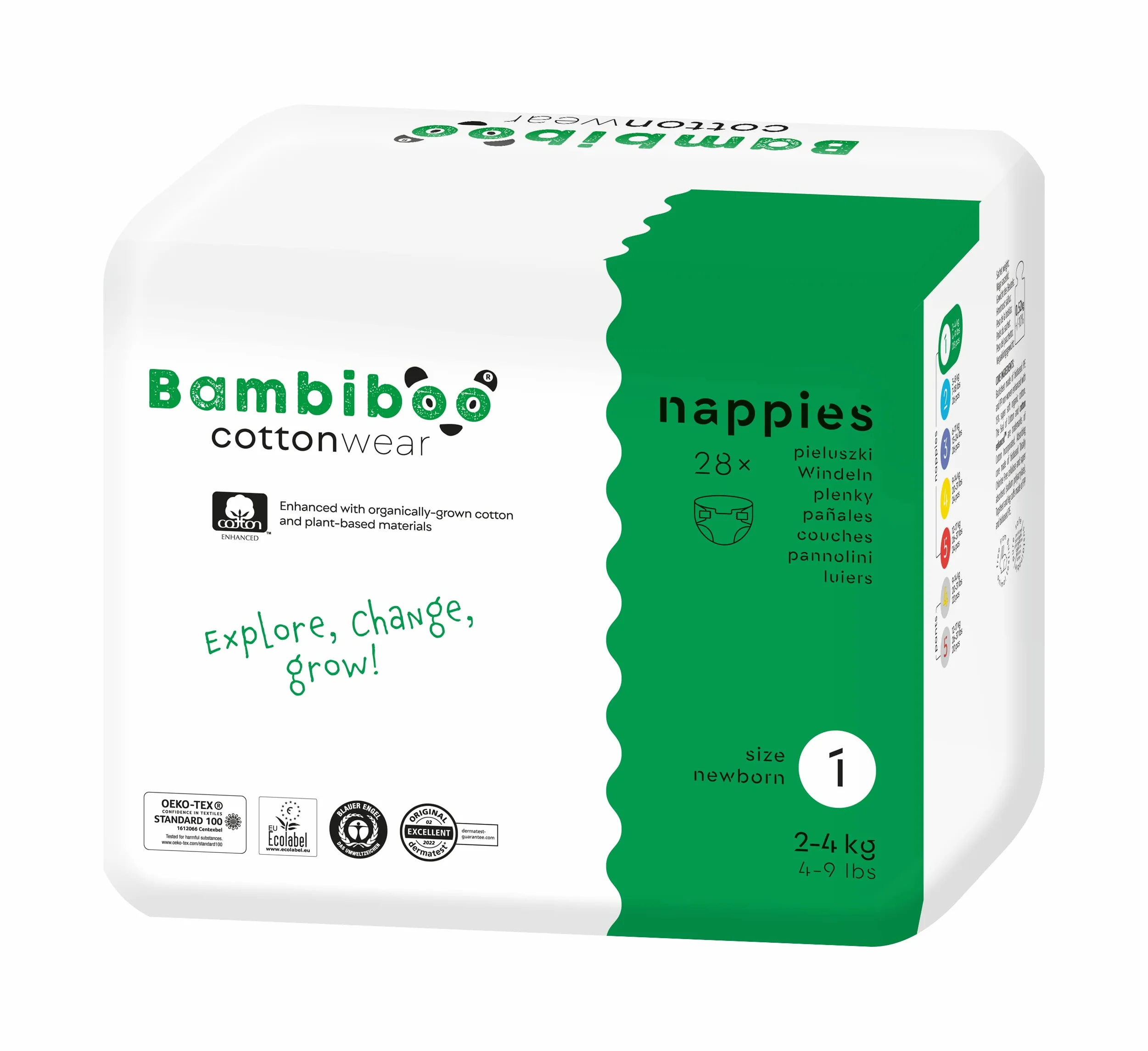 Bambiboo Pieluchy Jednorazowe Rozmiar 1 Biały 28 szt.