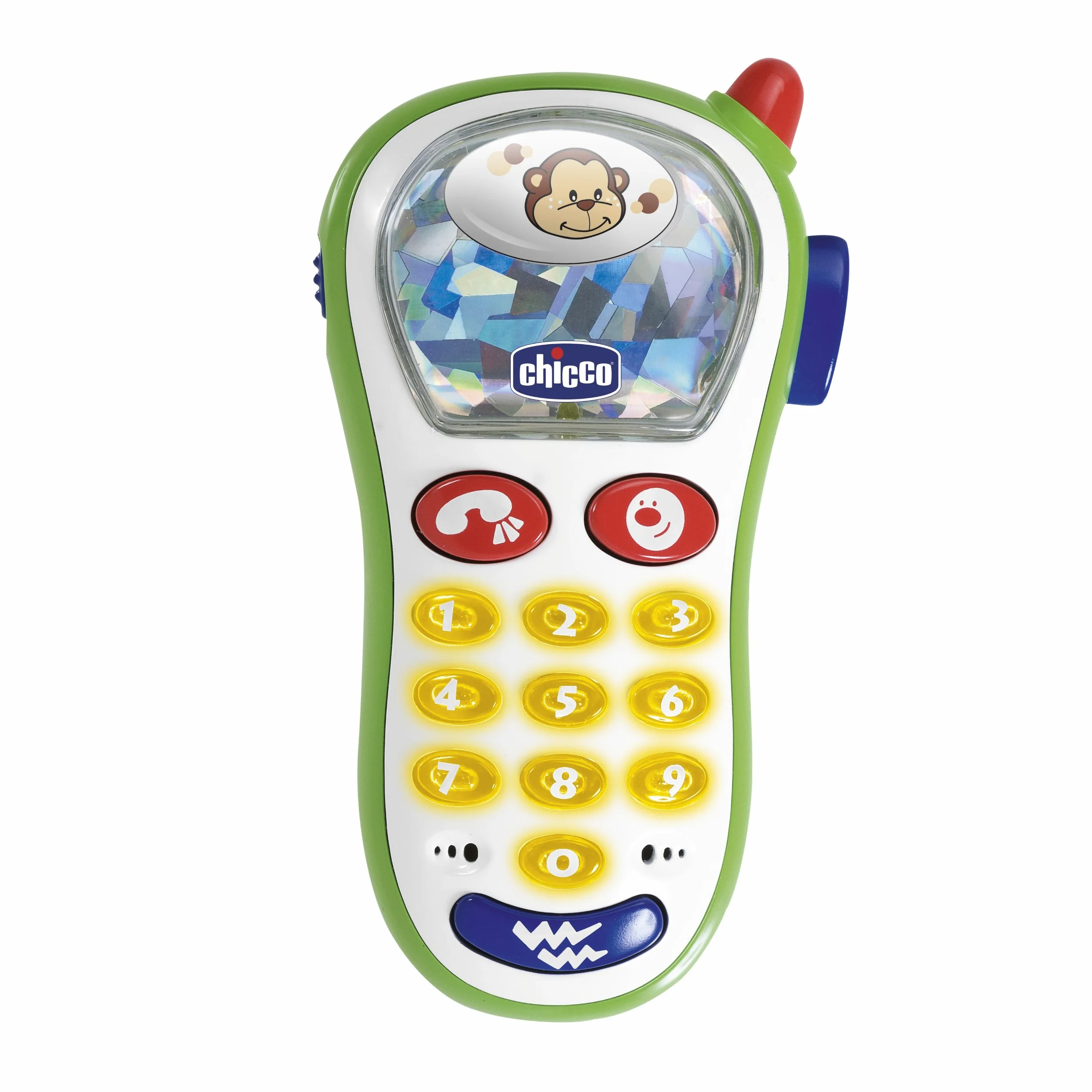 Chicco Zabawkowy Telefon z Aparatem Fotograficznym, Światłami i Dźwiękami, 10 Dzwonkami, Dla Dzieci 6 m- 3 lata