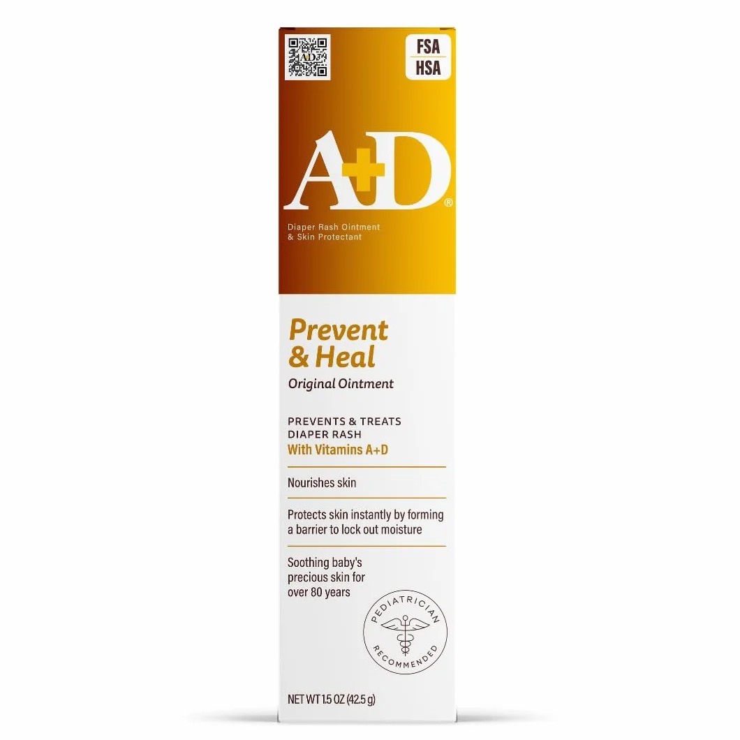 A&D Originale pannolino unguento, Protectant pelle del bambino con lanolina e vaselina, Sigilli Out umidità, aiuta a prevenire dermatite da pannolino, Tubo
