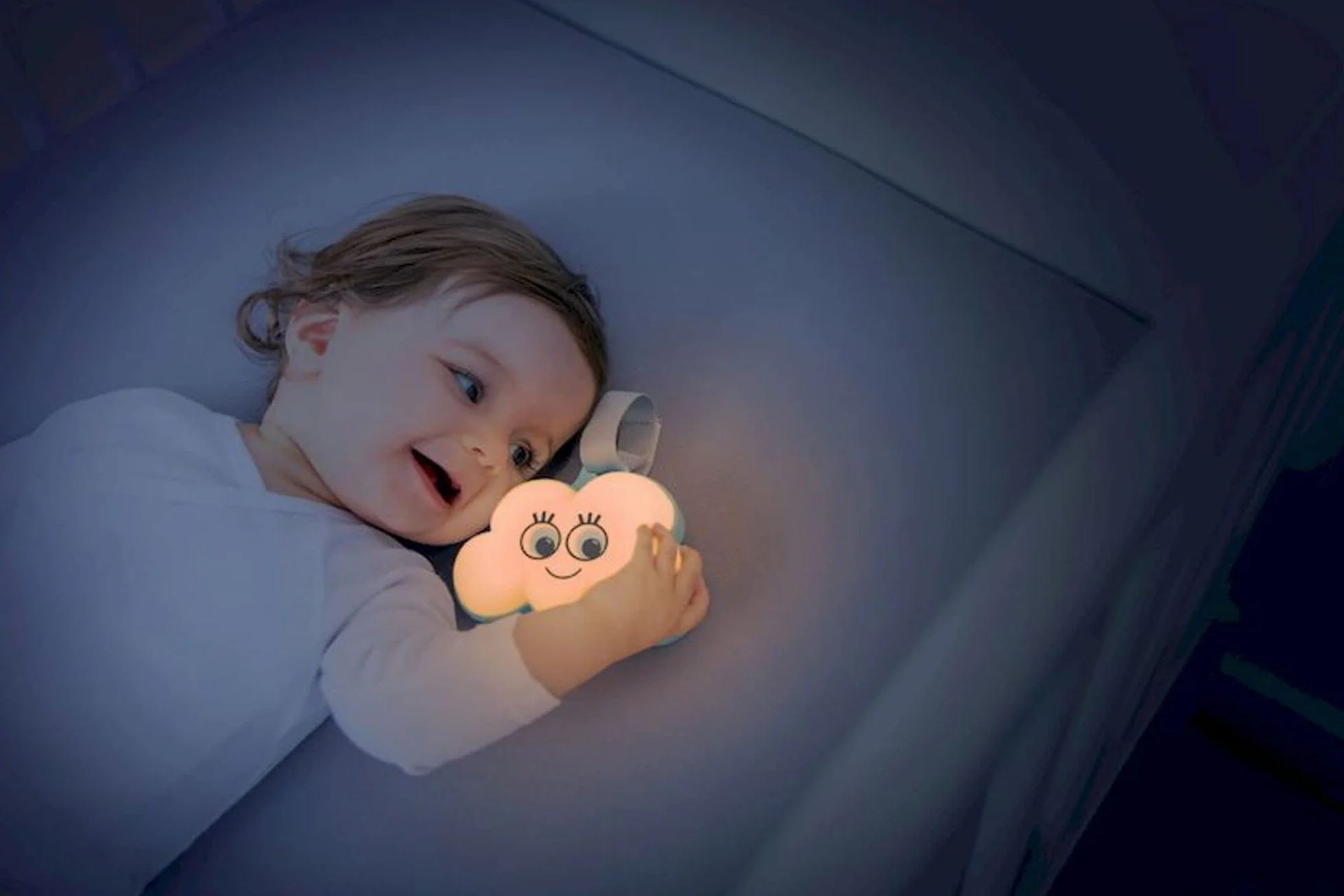 Badabulle Lampka nocna Cloud z 15 kołysankami i 6 kolorami światła, automatyczne wyłączanie