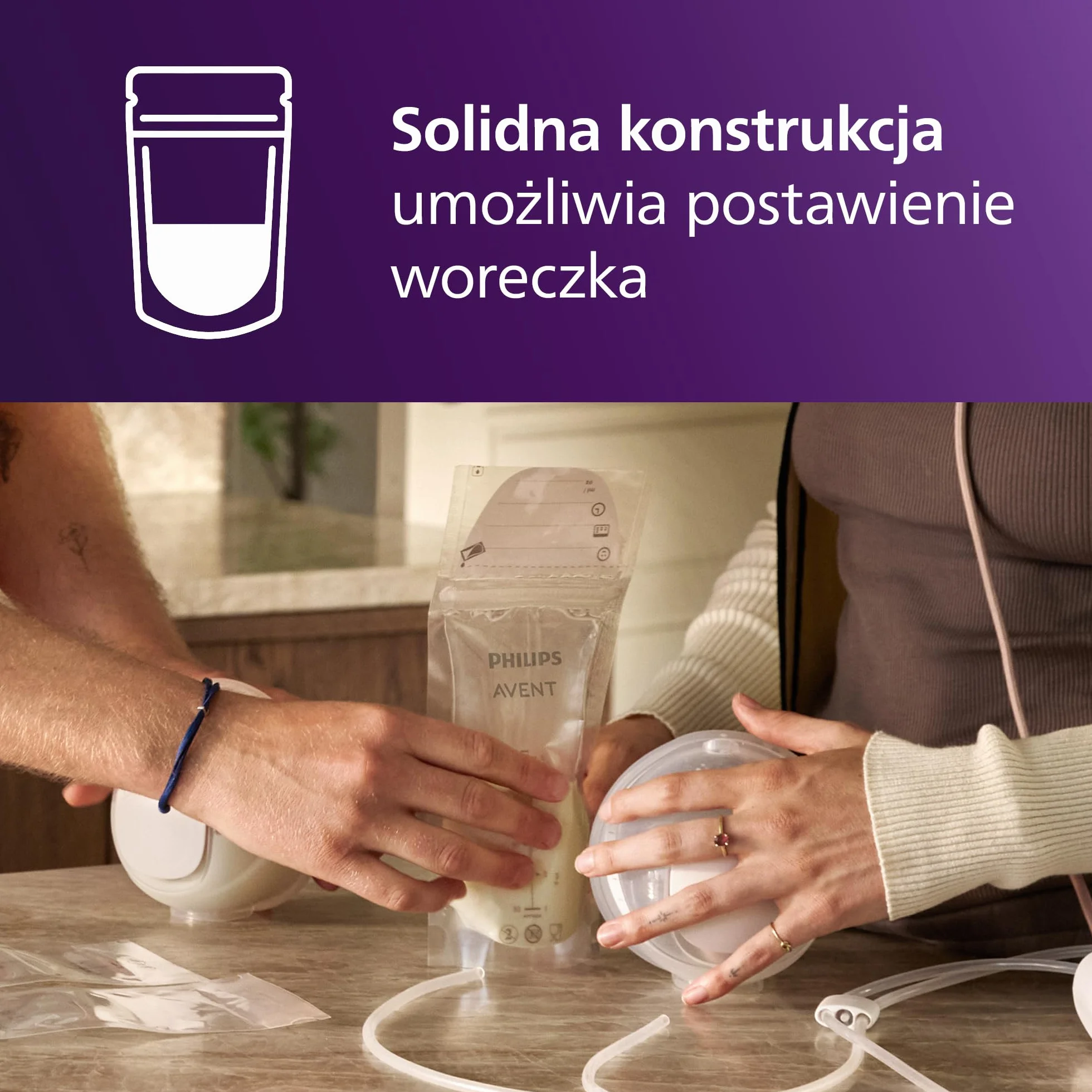 Philips Avent Woreczki do przechowywania pokarmu, 180 ml, 25 sztuk, SCF603/25