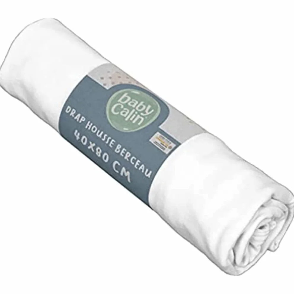 BabyCalin - Prześcieradło z gumką 60 x 120 x 15 cm, certyfikat Öko-Tex Ecru