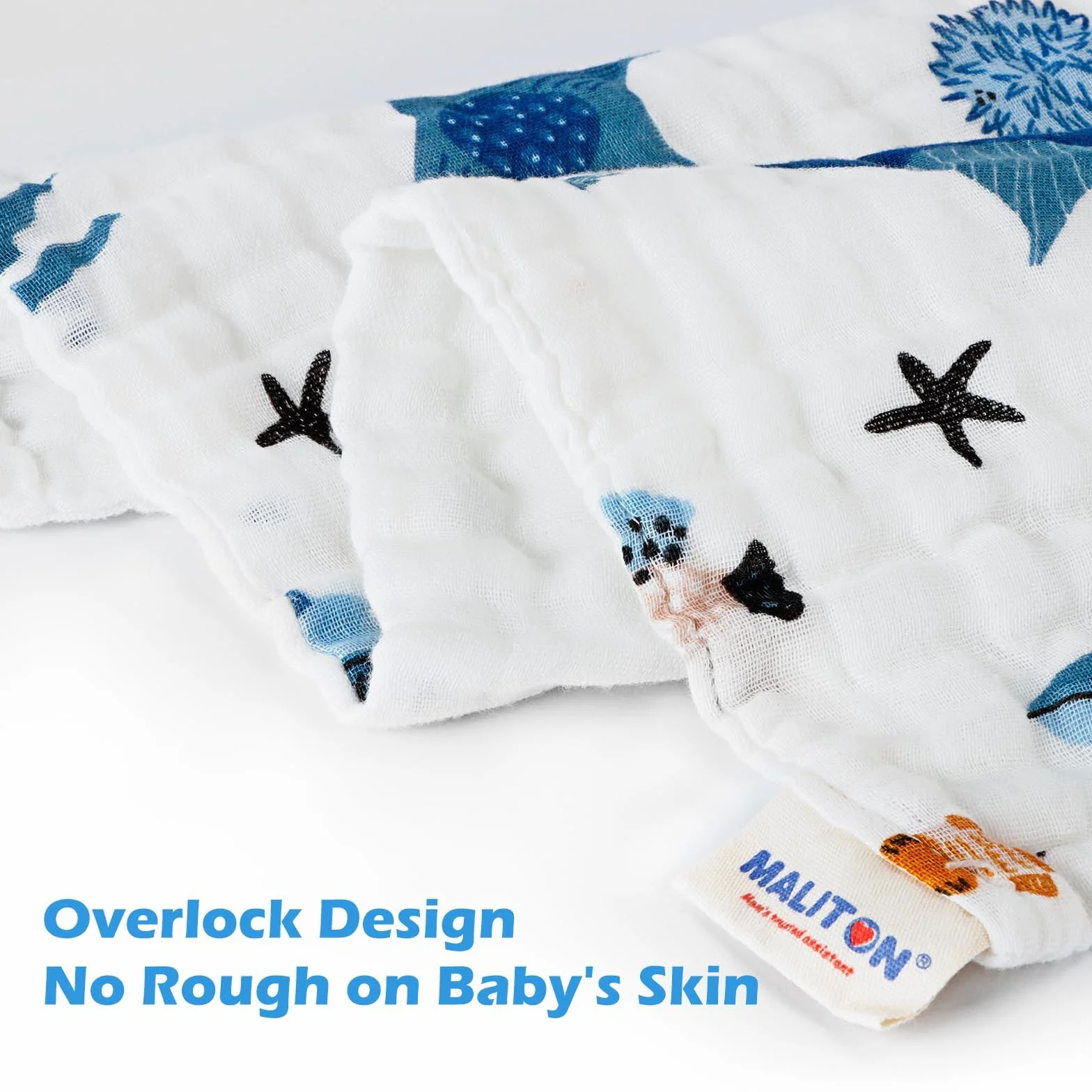 Maliton Baby Muslins Cotton 6 Sztuk 70x70 cm Pieluchy Muslinowe 6 Warstw dla Niemowląt