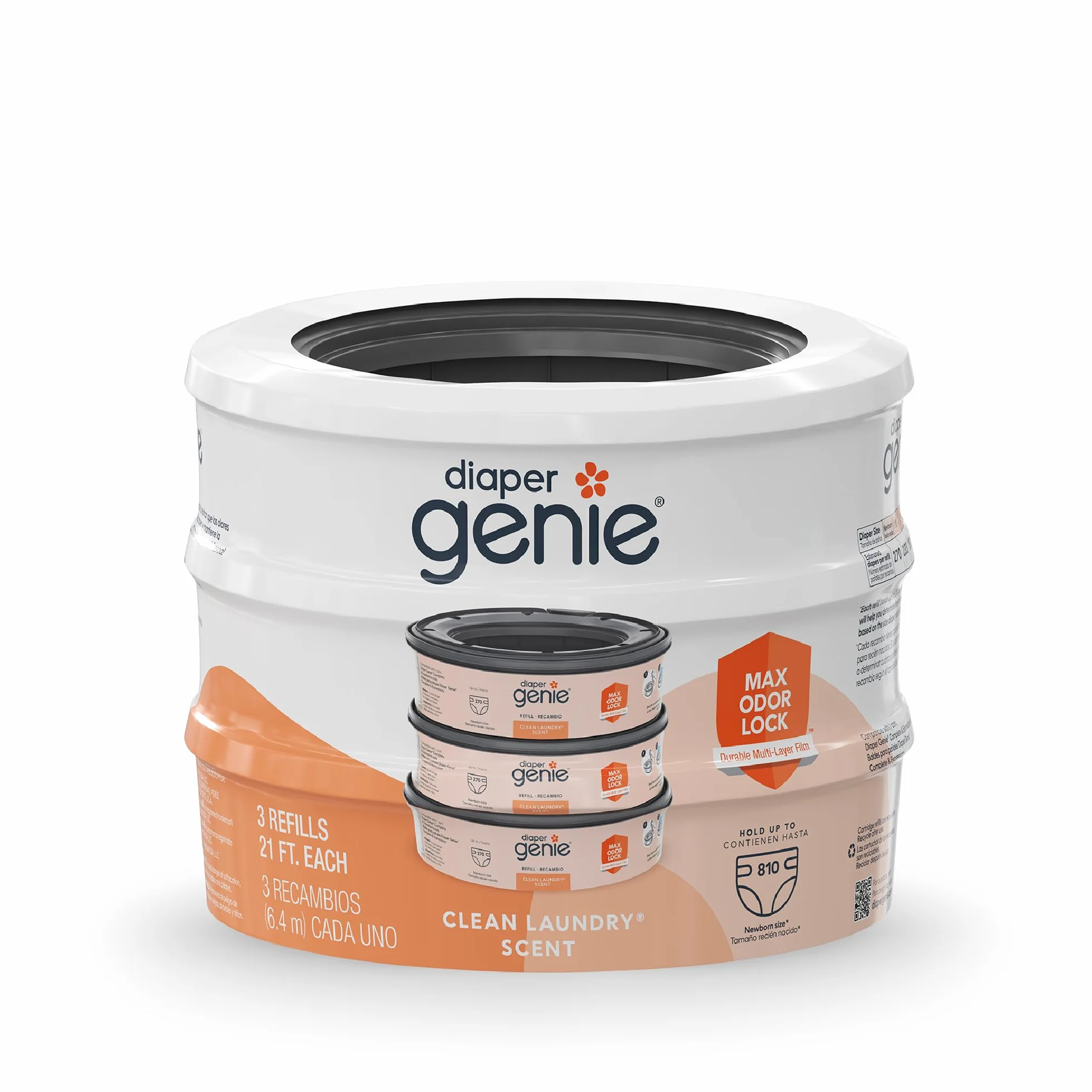 Diaper Genie Wkłady do torebek 270 szt. czysty zapach prania blokada zapachu