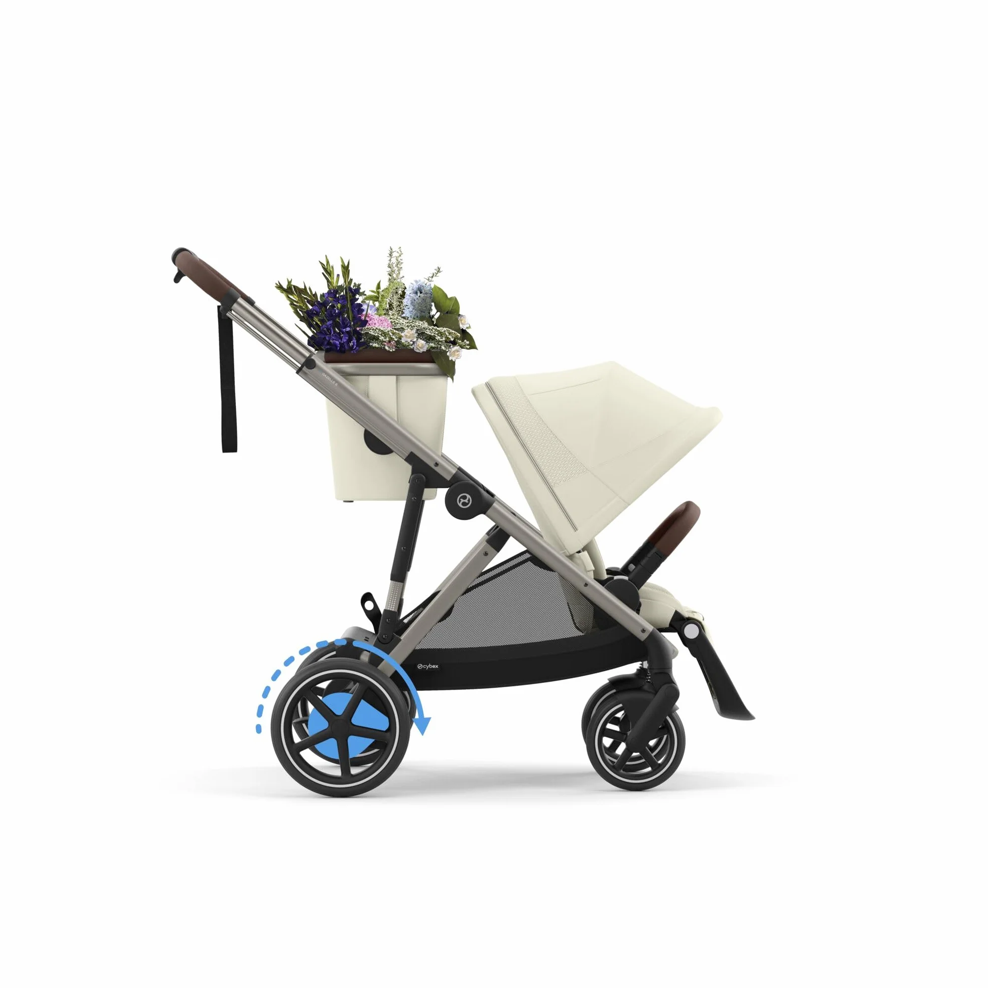 CYBEX Gold e-GAZELLE S wózek all-in-1 z napędem elektrycznym, od urodzenia do 4 lat, 22 kg, Seashell Beige