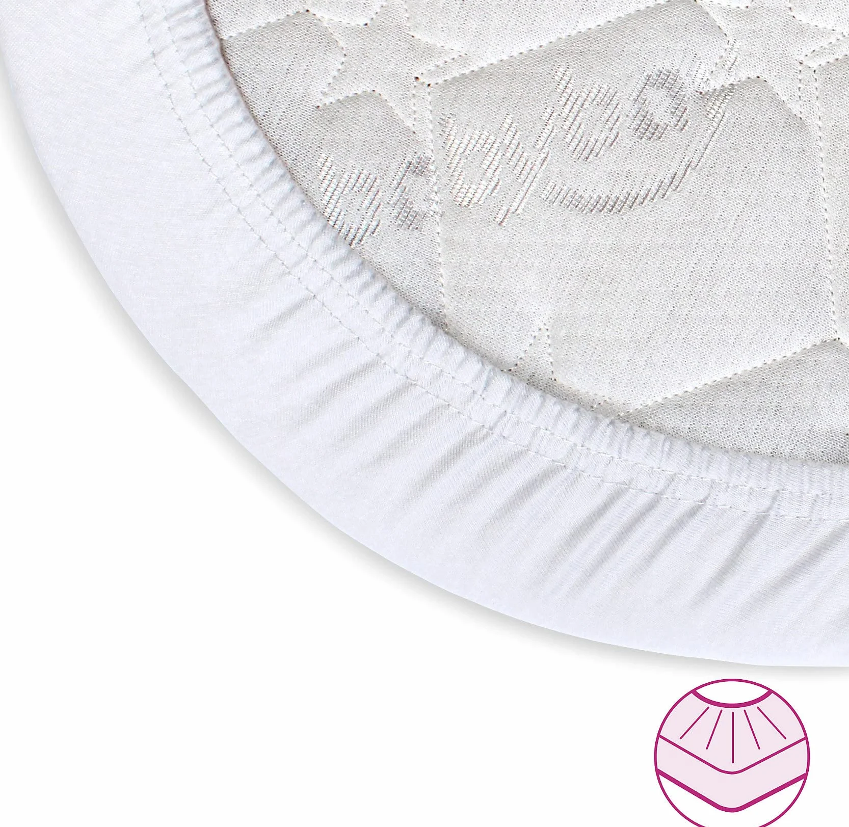 Babybay 160580 Prześcieradło z Gumką, Biały, 2 Sztuki