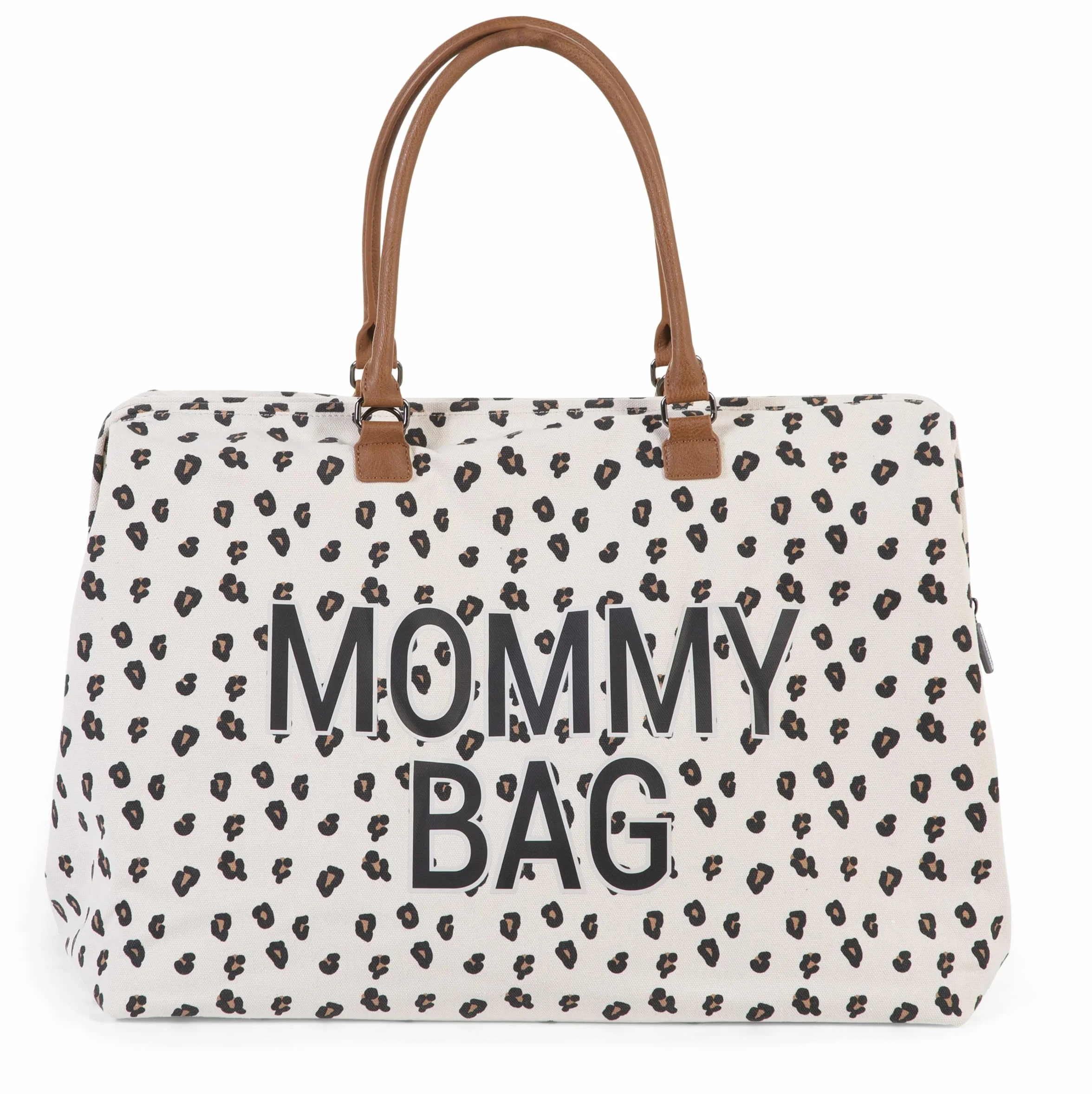 CHILDHOME, Mommy Bag, torba na pieluchy, dla kobiet w ciąży, torba podróżna, duża pojemność, mata do przewijania, regulowany pasek na ramię, izolowana kieszeń, przejście na walizkę, lampart