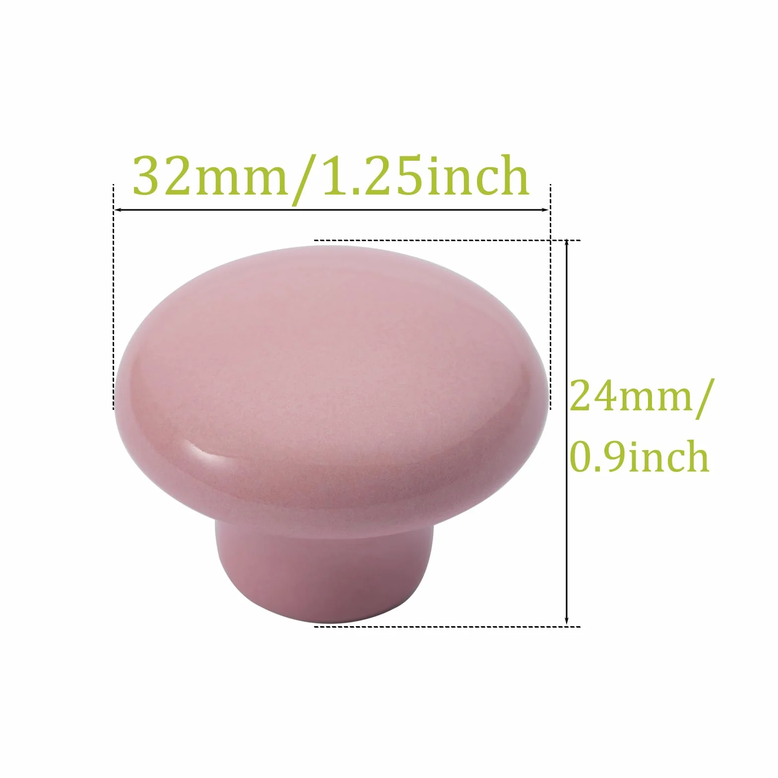 NAKUPENDA 6 sztuk gałek meblowych, okrągłe, ceramiczne gałki do szuflad, ceramiczne, okrągłe uchwyty do pokoju dziecięcego, kuchni, szafy, regału na książki (jasnoróżowe)