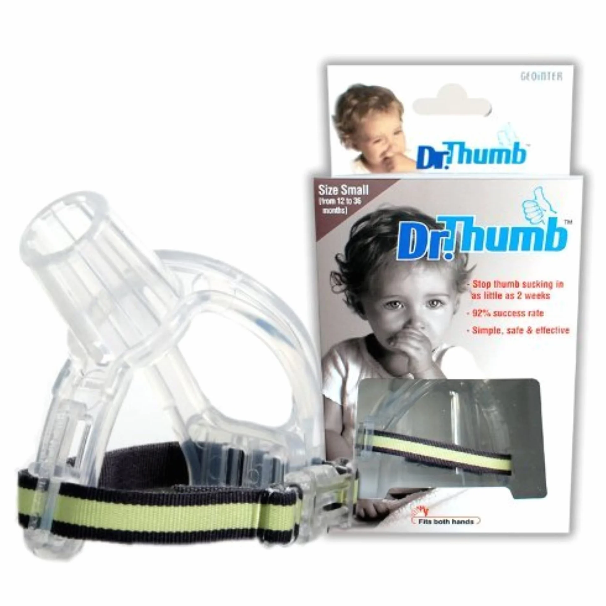Dr Thumb - Oryginalny zestaw do ssania kciuka. Przerwij nawyk w ciągu 2 tygodni. (Mały (12-36 miesięcy))