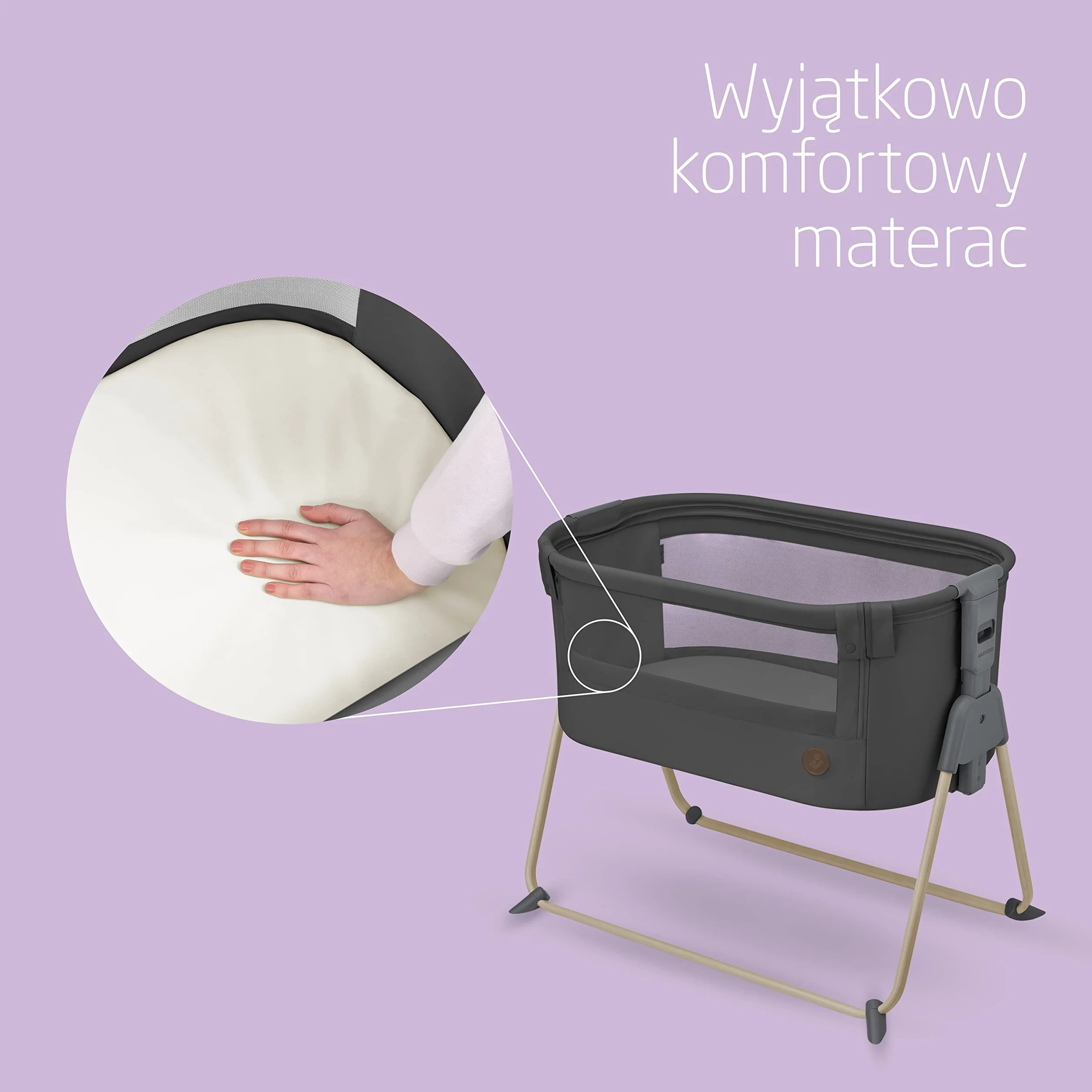 Maxi-Cosi Tori 2 w 1 Łóżeczko dostawne, Kołyska dostawna, 0–6 mies, 0–9 kg, Beyond Graphite