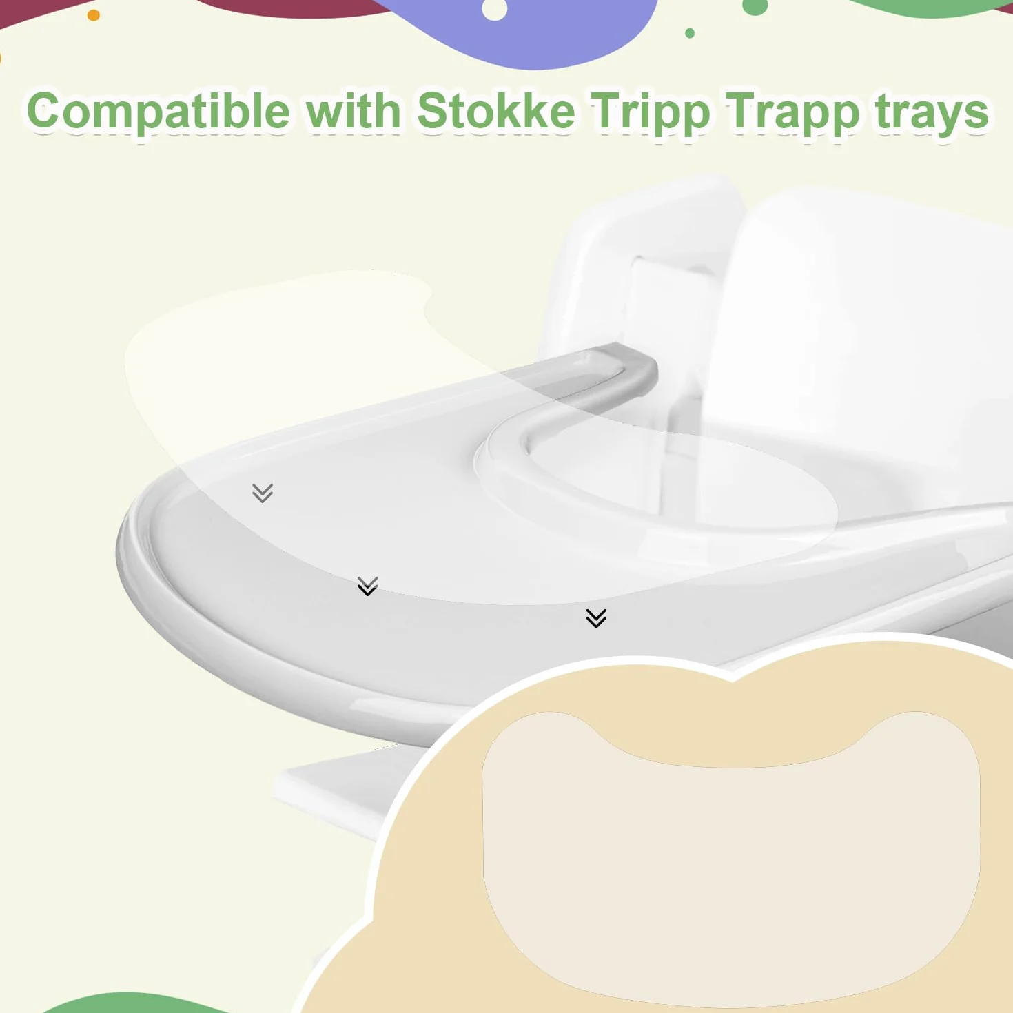 6szt Naklejek Przyssawką Tacki Stokke Tripp Trapp, Kształcie Orzeszka Ziemnego z Przyssawką ze Ściereczką Czyszczącą do Mocowania Misek Talerzyków i Zabawek Krzesełka do Karmienia