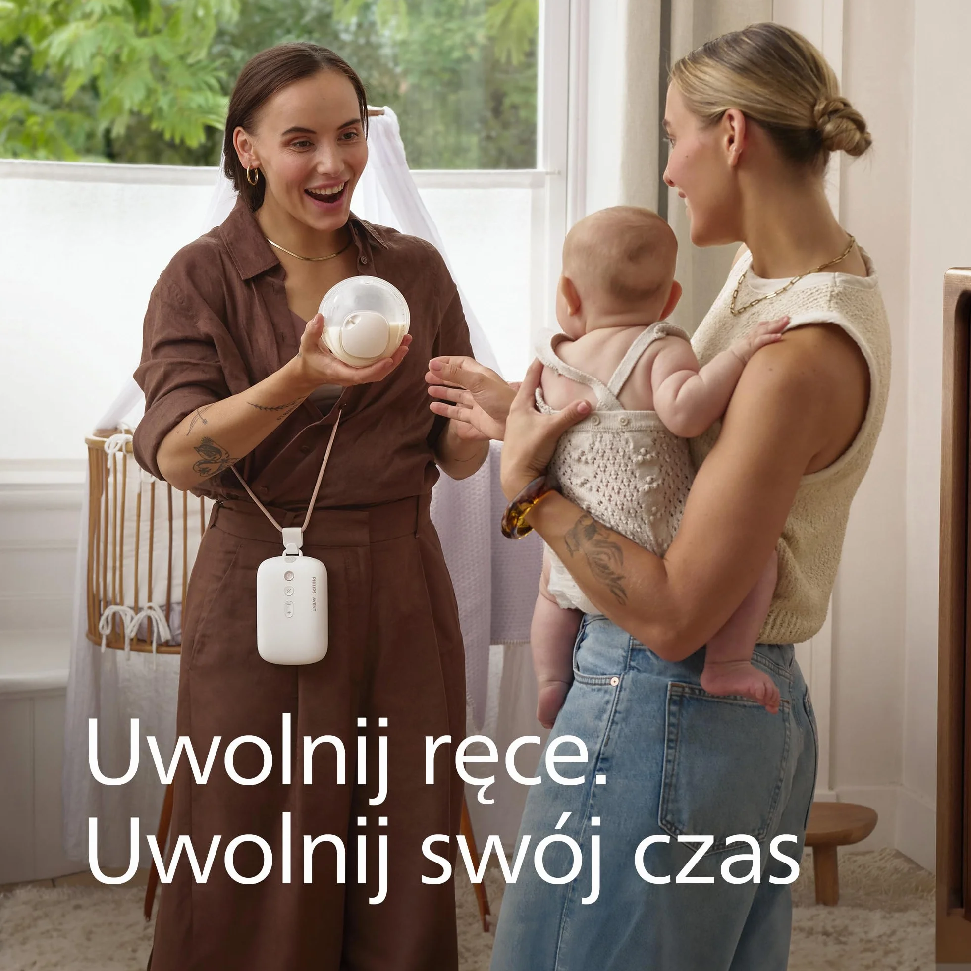 Philips Avent podwójny laktator elektryczny bez użycia rąk, silnik klasy szpitalnej, 85 cykli/min, SCF547/11