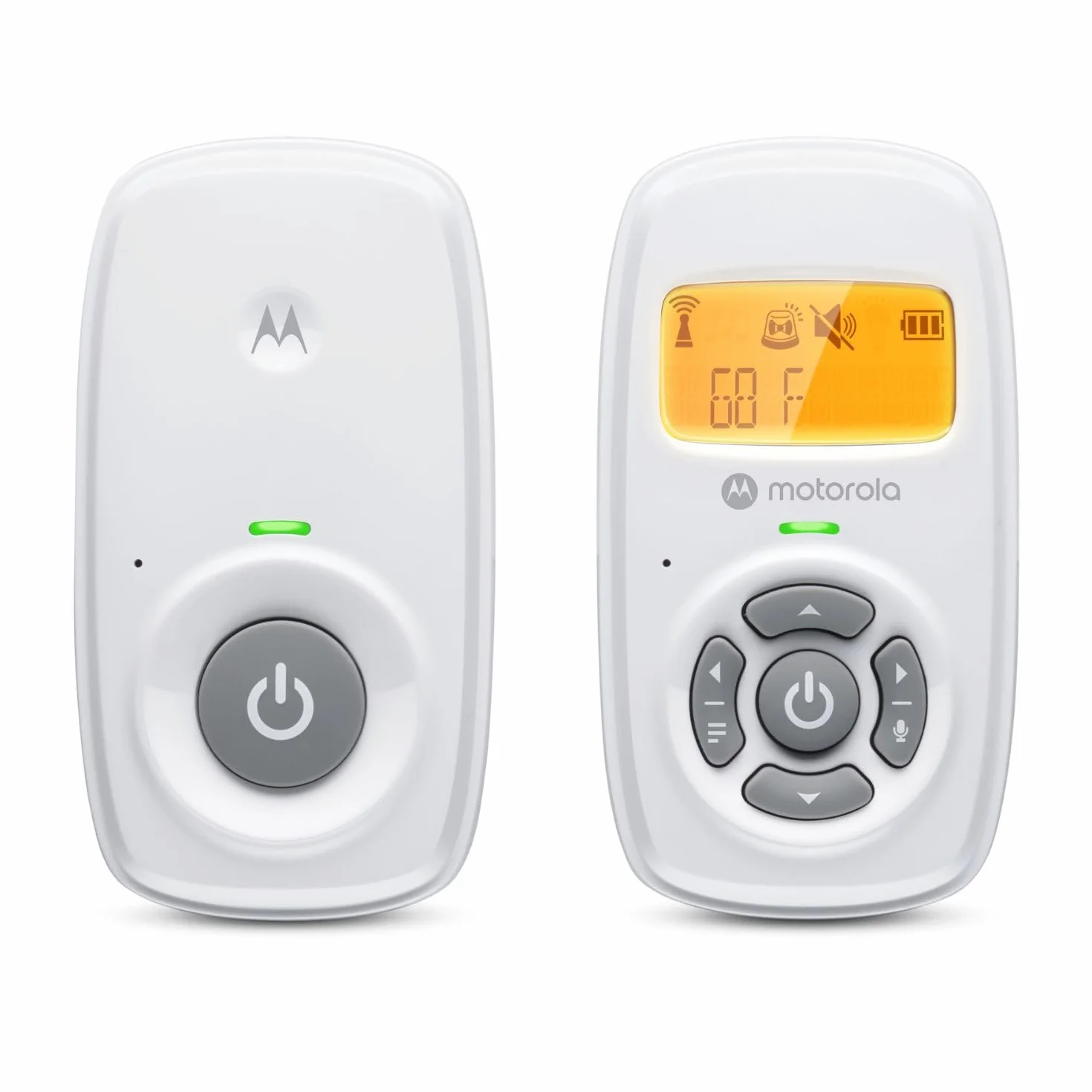 Motorola Nursery AM24 Elektroniczna niania, dwukierunkowa rozmowa, mikrofon o wysokiej czułości, wyświetlacz LCD, technologia DECT, zasięg do 300 metrów, regulacja głośności, alarm baterii