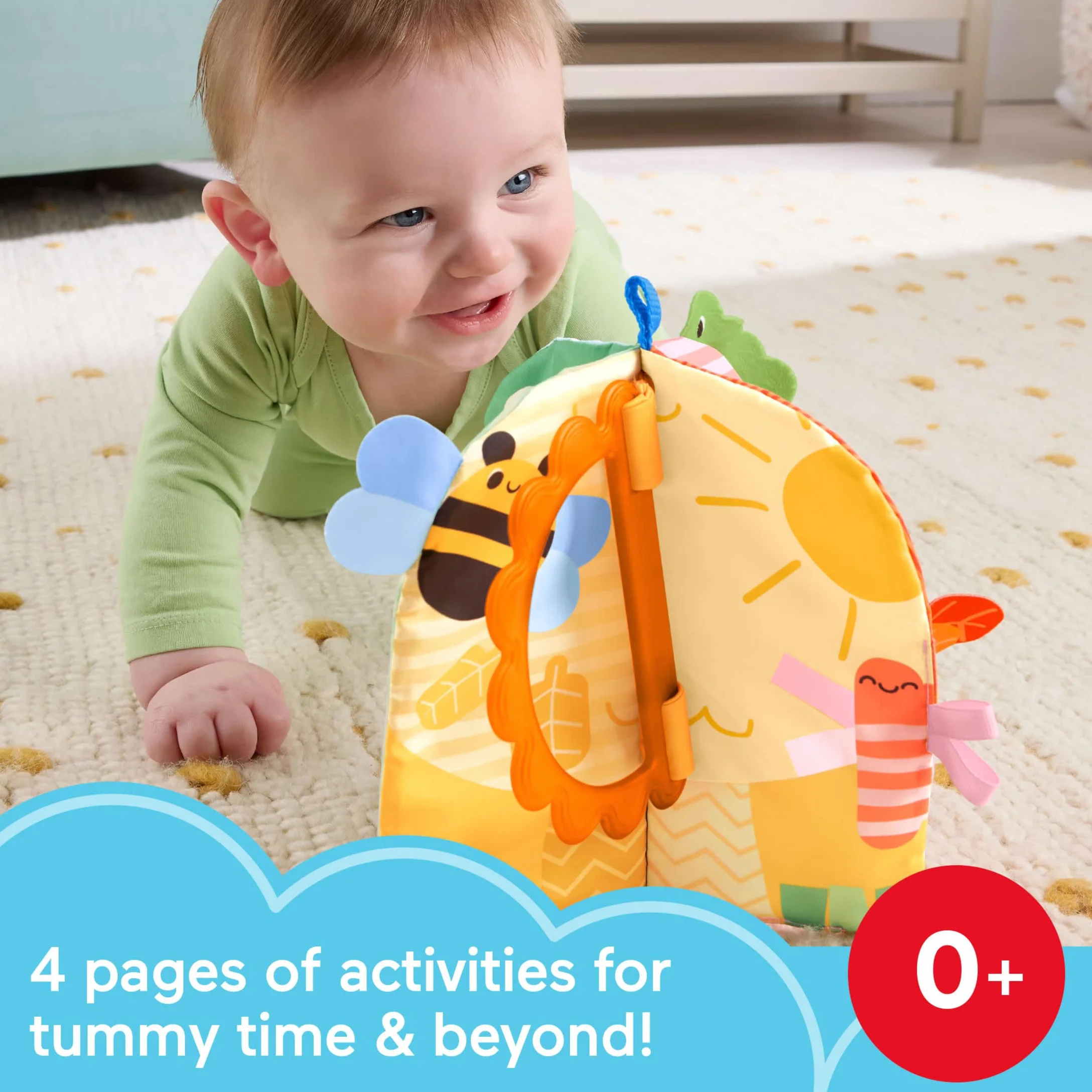 Fisher-Price Miękka książeczka sensoryczna Pory roku JKP53 4 strony zabawka dla noworodków i niemowląt