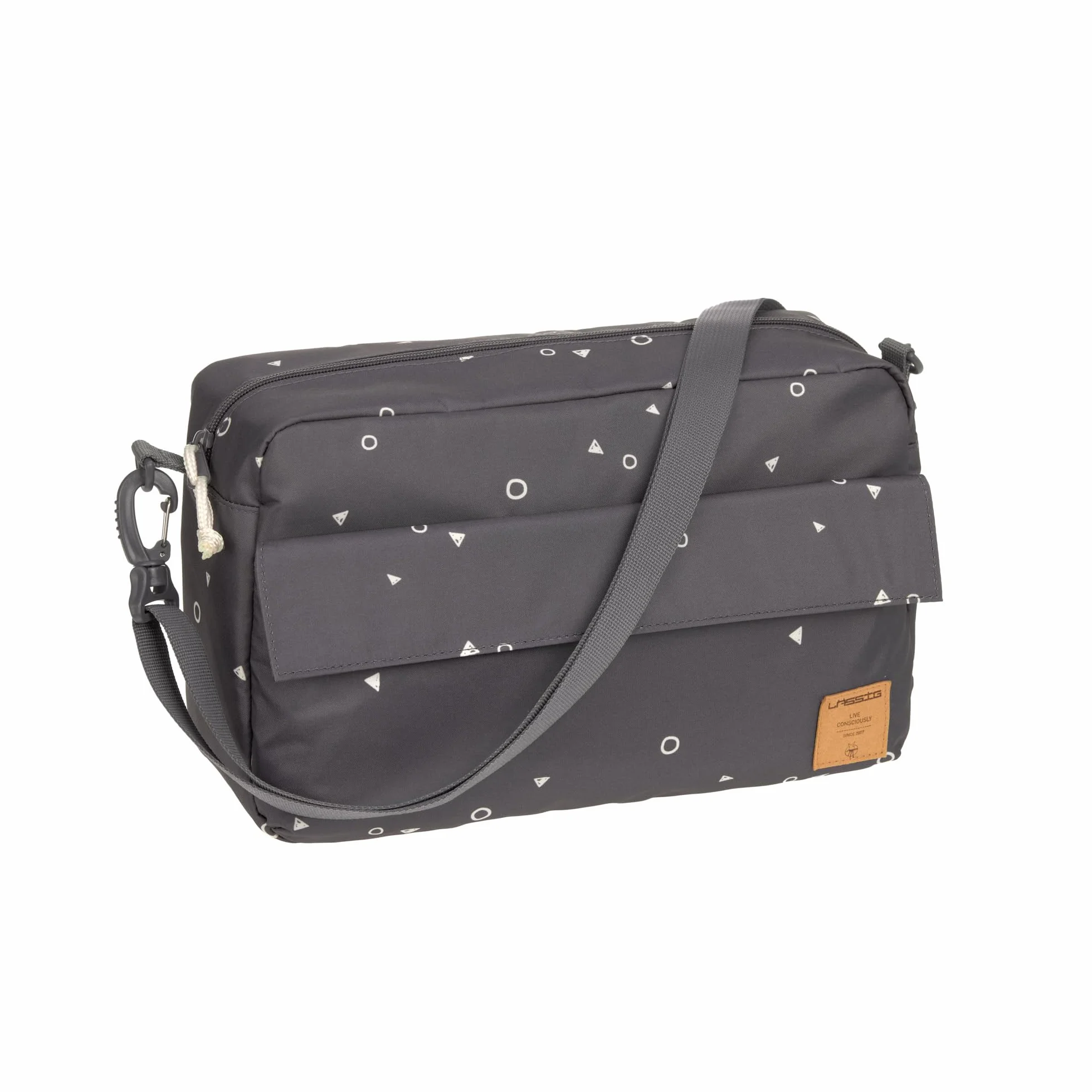LÄSSIG Organizer do wózka dziecięcego, torba na ramię, torba do wózka dziecięcego, w zestawie z mocowaniem do wózka dziecięcego/Casual Buggy Organizer Bag Blocks antracyt