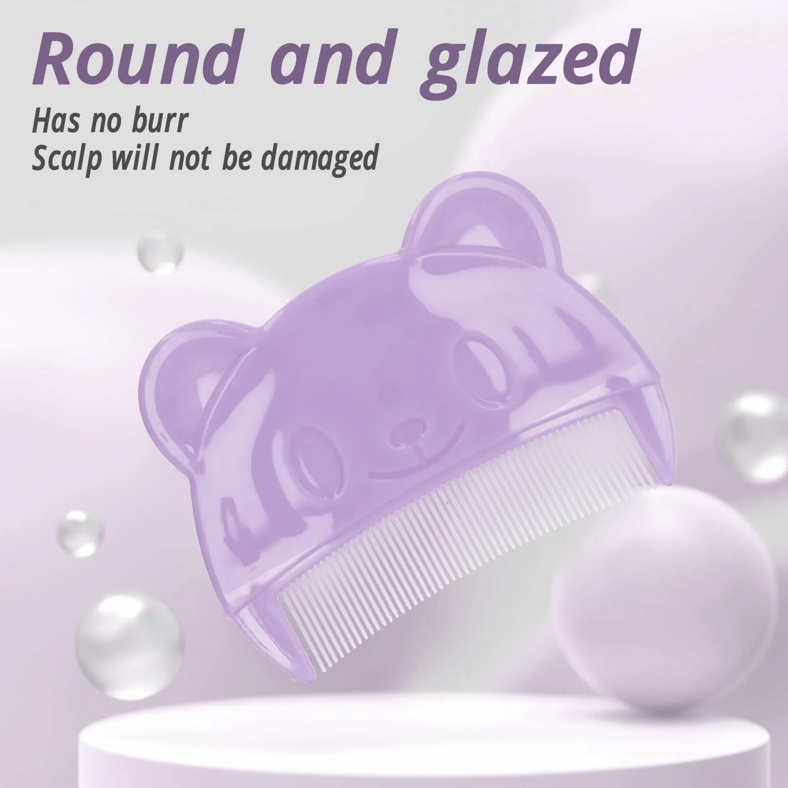 Szczotka do Kąpieli dla Dzieci, Szczotka do Kołyski Oraz Grzebień, Miękka Baby Bath Silicone Brush Set z Cradle Cap Bristle Brush i Pudełko do Przechowywania Idealny dla Noworodków i(Fioletowy)