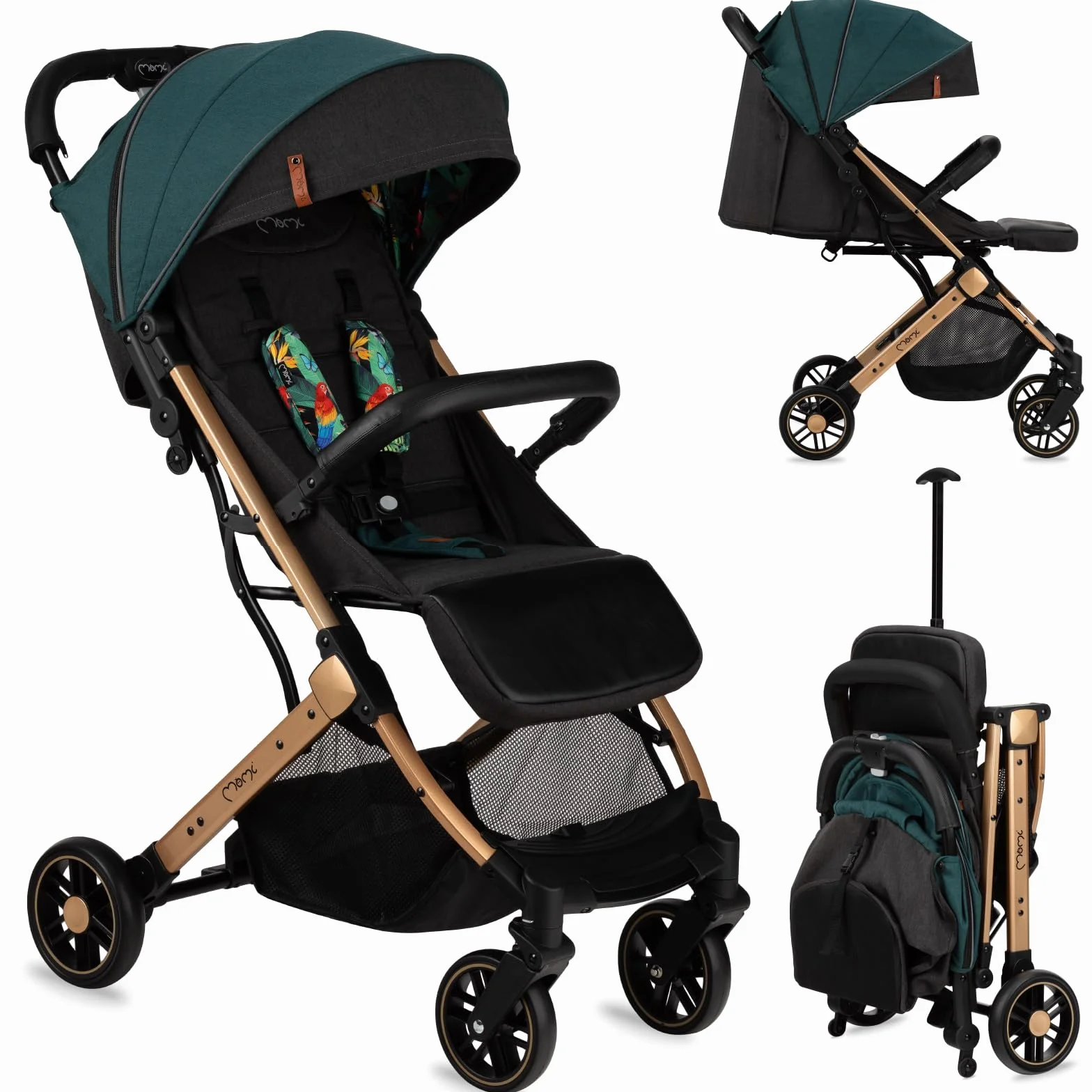 Momi ESTELLE Wózek, Zielony/Czarny, 65 x 51 x 21 cm