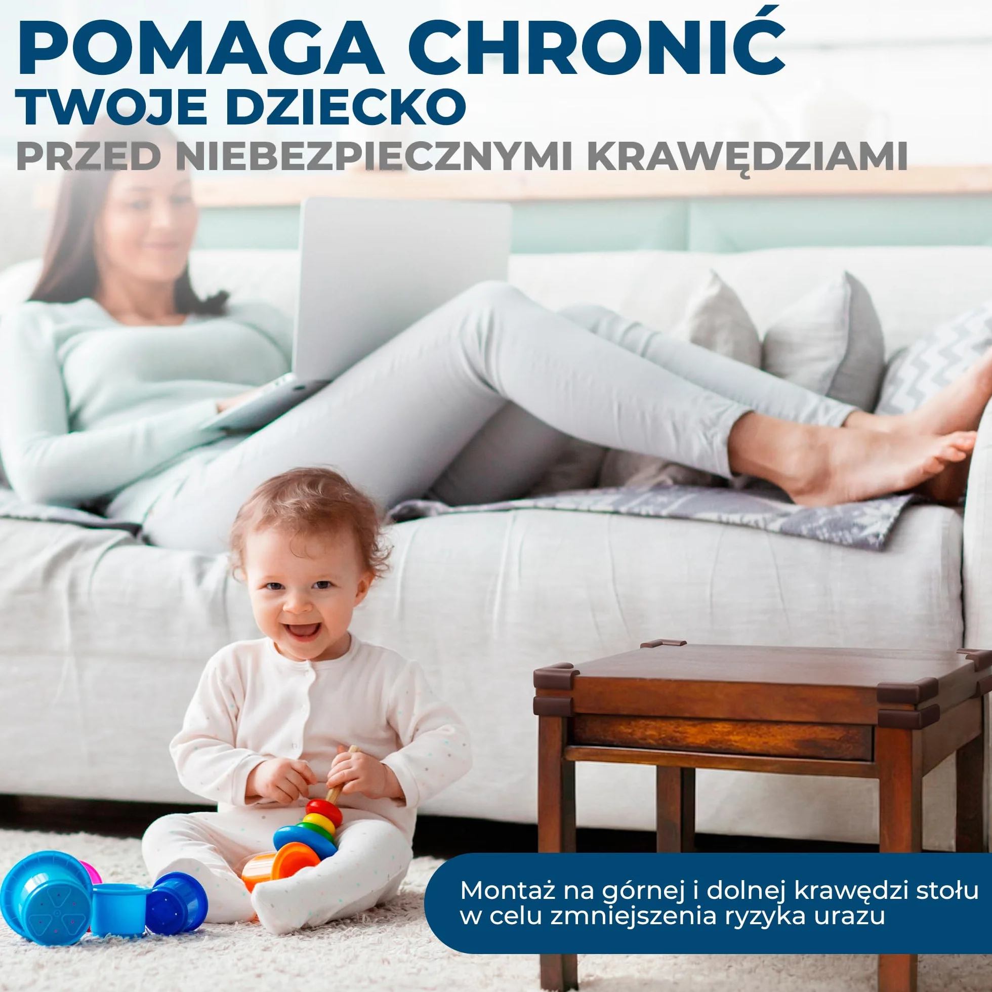 Hoffenbach Ochrona Narożników dla Dzieci – Samoprzylepna Ochrona Krawędzi Stołu i Mebli, Miękkie Narożniki Bezpieczeństwa, Brązowy