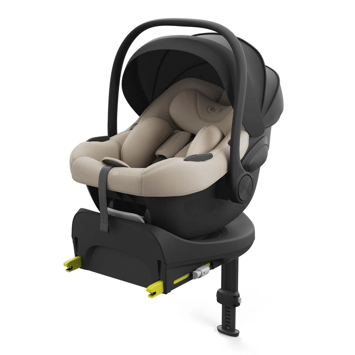Kinderkraft ENDURA SAFE FX I-LITE fotelik dziecięcy z podstawą, i-Size, obrotowy, ISOFIX, ERGO PAD, system modułowy, waży tylko 3,2 kg, 5-punktowy pasek, od 0 do 12 lat, czarny