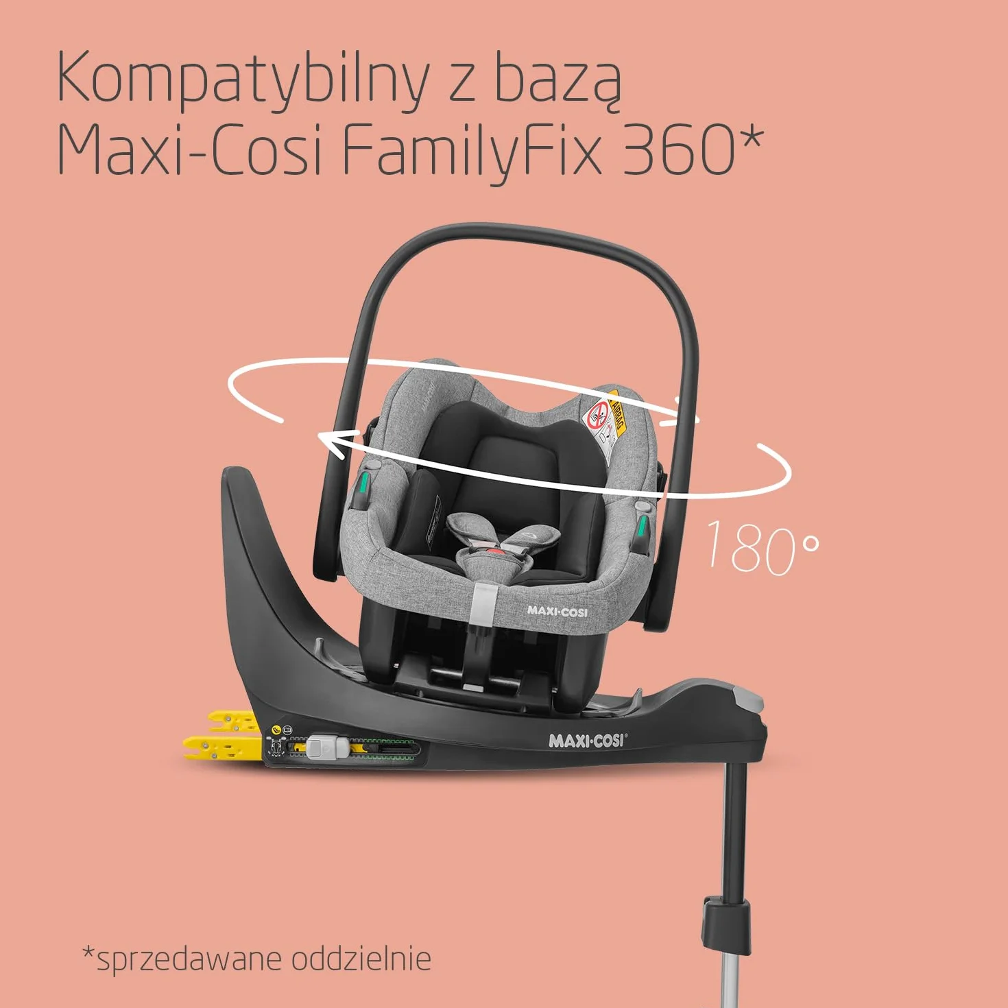 Maxi-Cosi Zelia S Trio Wielofunkcyjny Wózek Dziecięcy 3w1, 0–4 Lata, do 22 kg, Składany, Kompakt i Odchylany Wózek Spacerowy z Fotelik Samochodowy CabrioFix S i-Size i Torbą z Akcesoriami, Szary