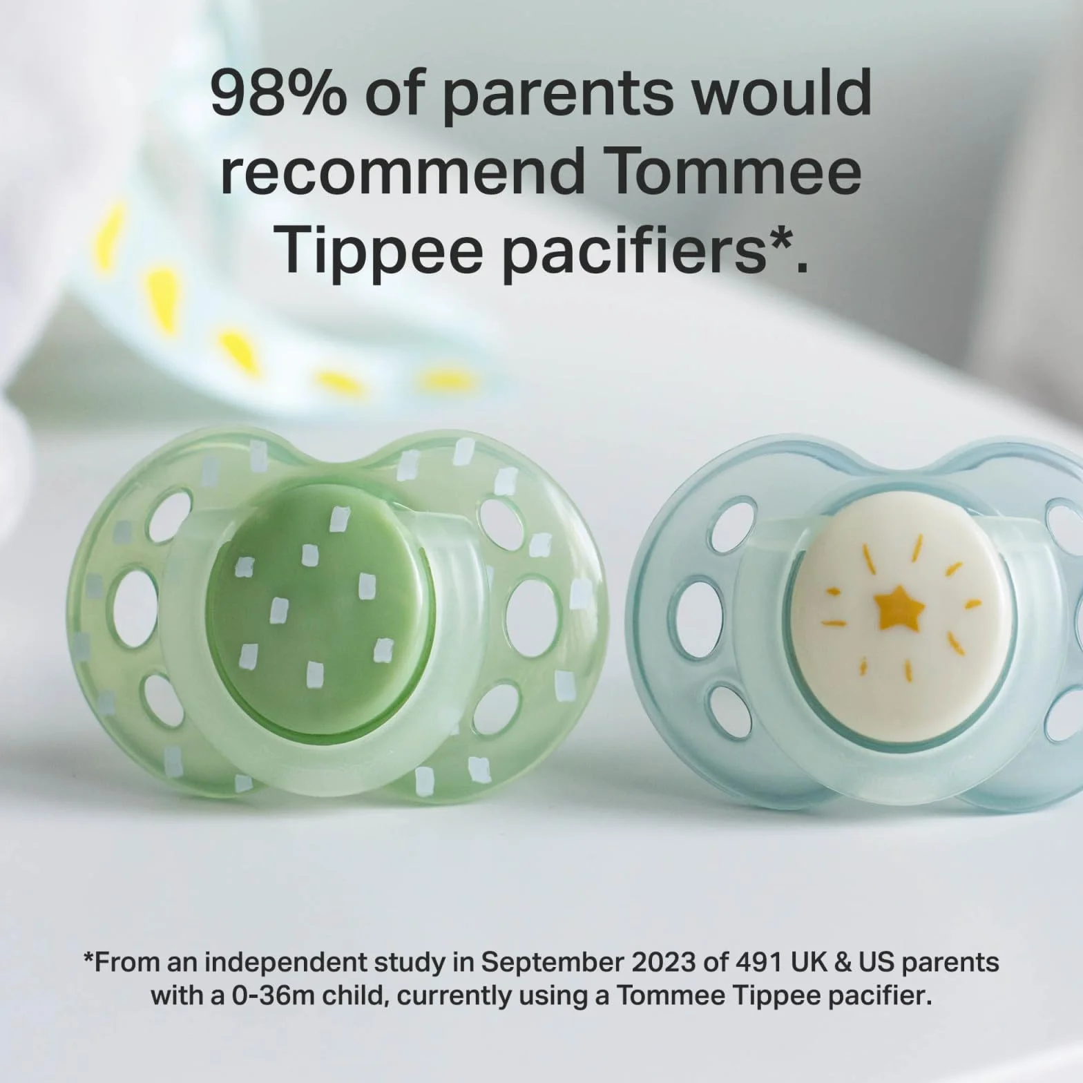 Tommee Tippee Zabawny smoczek ortopedyczny symetryczny silikon nie zawiera BPA 18-36 miesięcy 6 sztuk zielony