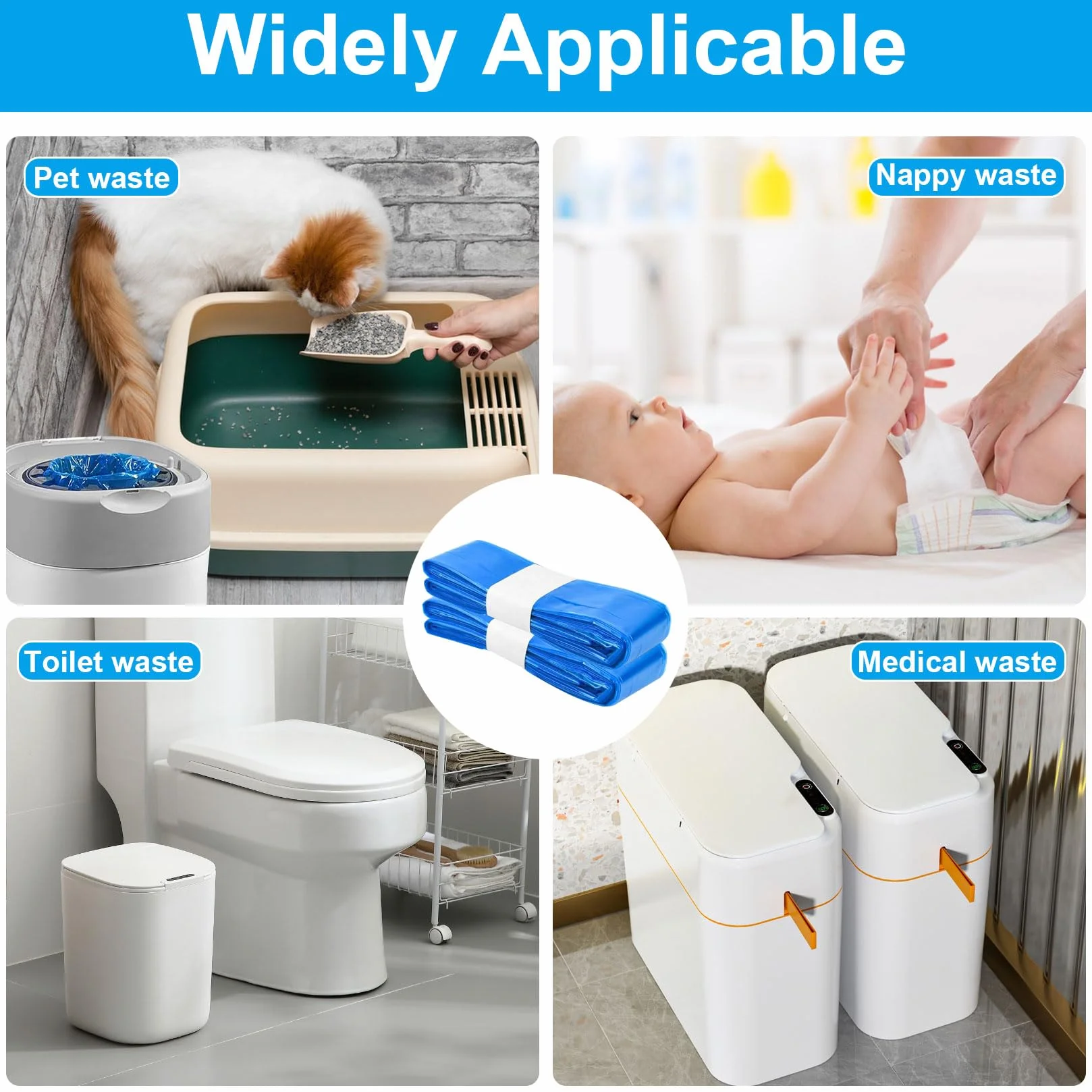 6 sztuk Wkładów uzupełniających do wiadr na pieluchy, folia uzupełniająca do wiadr na pieluchy Kompatybilne z Tommee Tippee & AngelCare & Litter Locker LitterLocker (26 cm x 4,5 m)