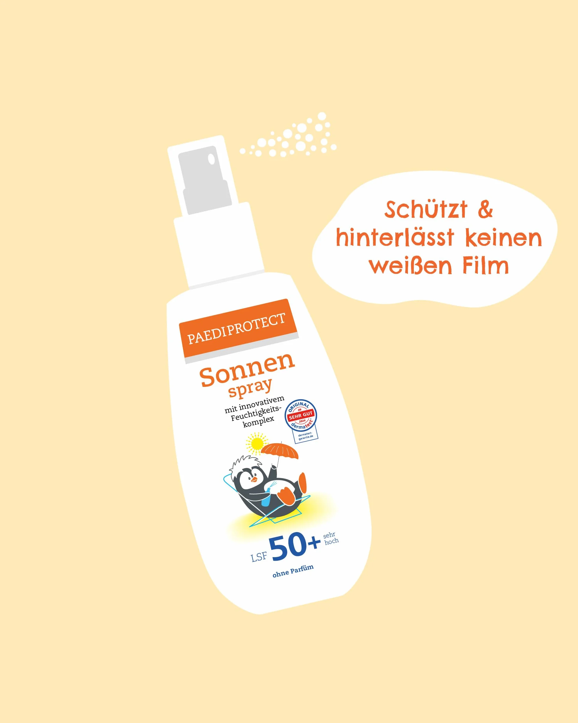 PAEDIPROTECT Zestaw wiosenny 5 produktów do ochrony przeciwsłonecznej i pielęgnacji skóry dla niemowląt i dzieci, SPF 50+, w zestawie: 2 x krem przeciwsłoneczny do twarzy, 1 x spray przeciwsłoneczny
