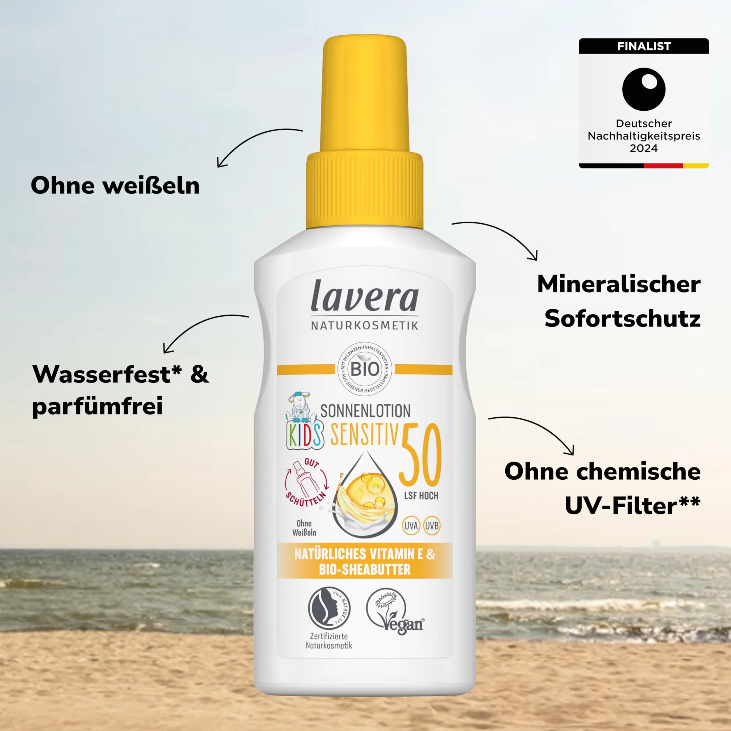 lavera Balsam przeciwsłoneczny Sensitiv Kids LSF 50 krem przeciwsłoneczny dla dzieci mineralny wodoodporny 100 ml