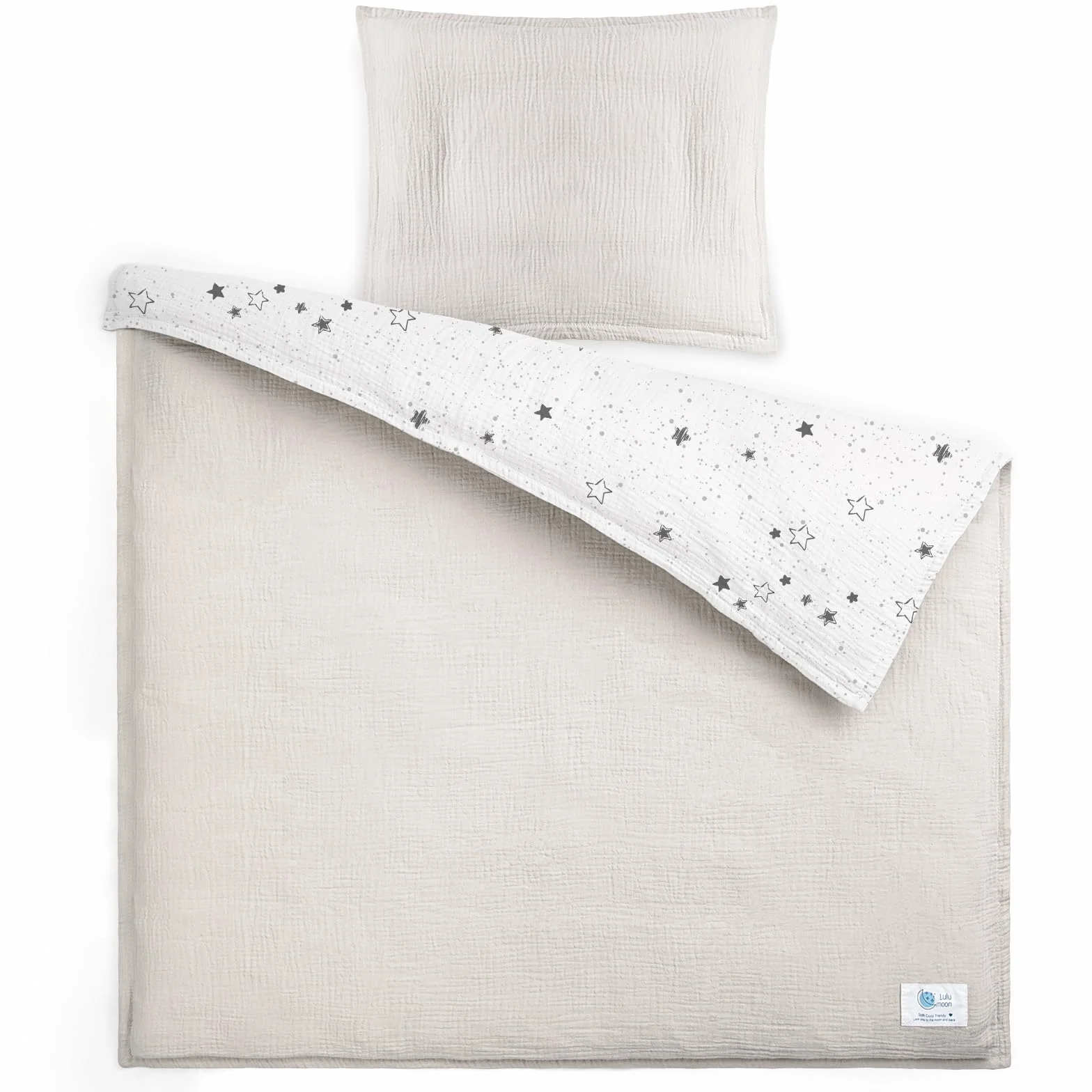 lulumoon Pościel z muślinu dla niemowląt 80x80 Oeko-TEX Standard bawełna zestaw
