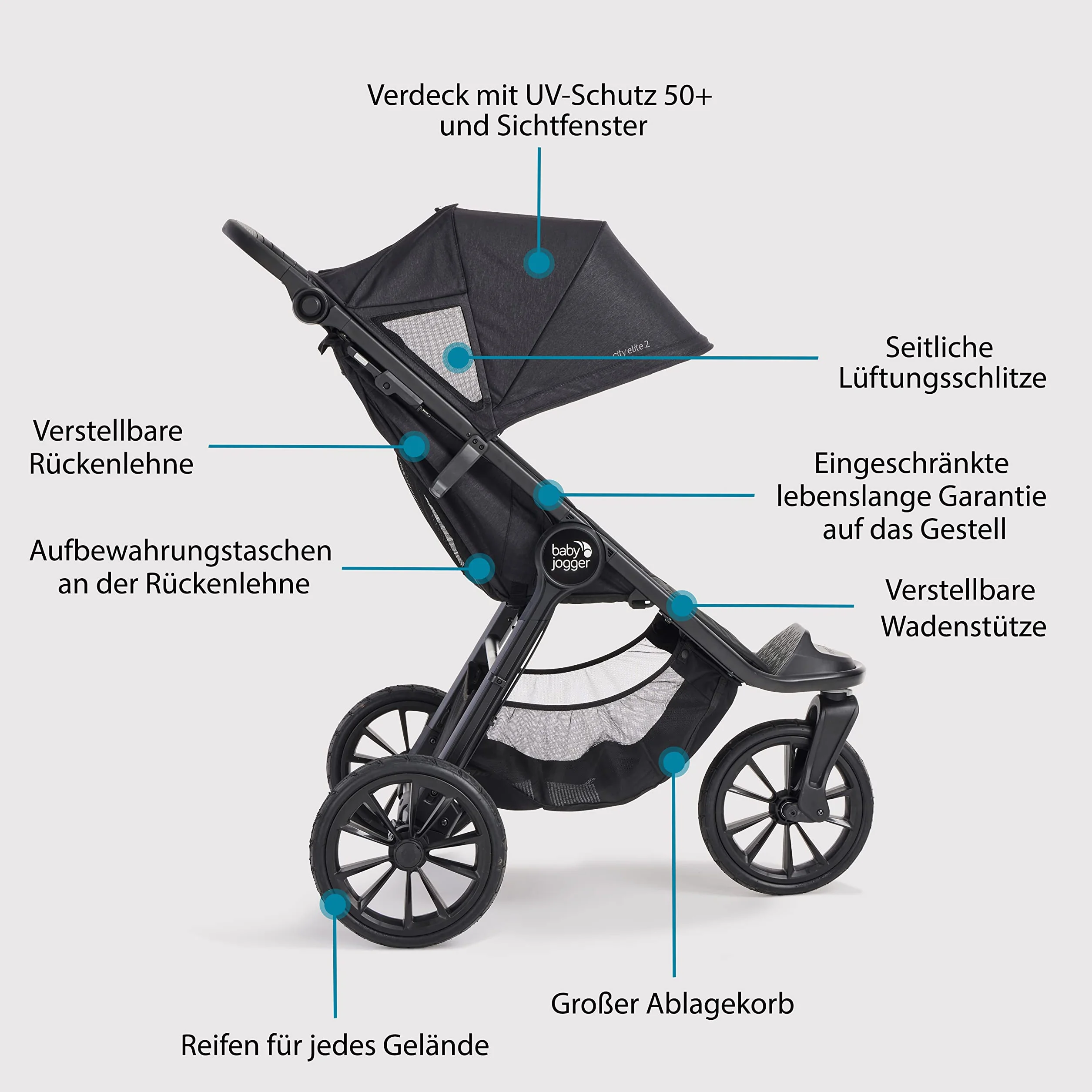 Baby Jogger 2149194 Wózek Dziecięcy, Czarny, ‎118,8 x 67,5 x 115 cm; 14,94 kg
