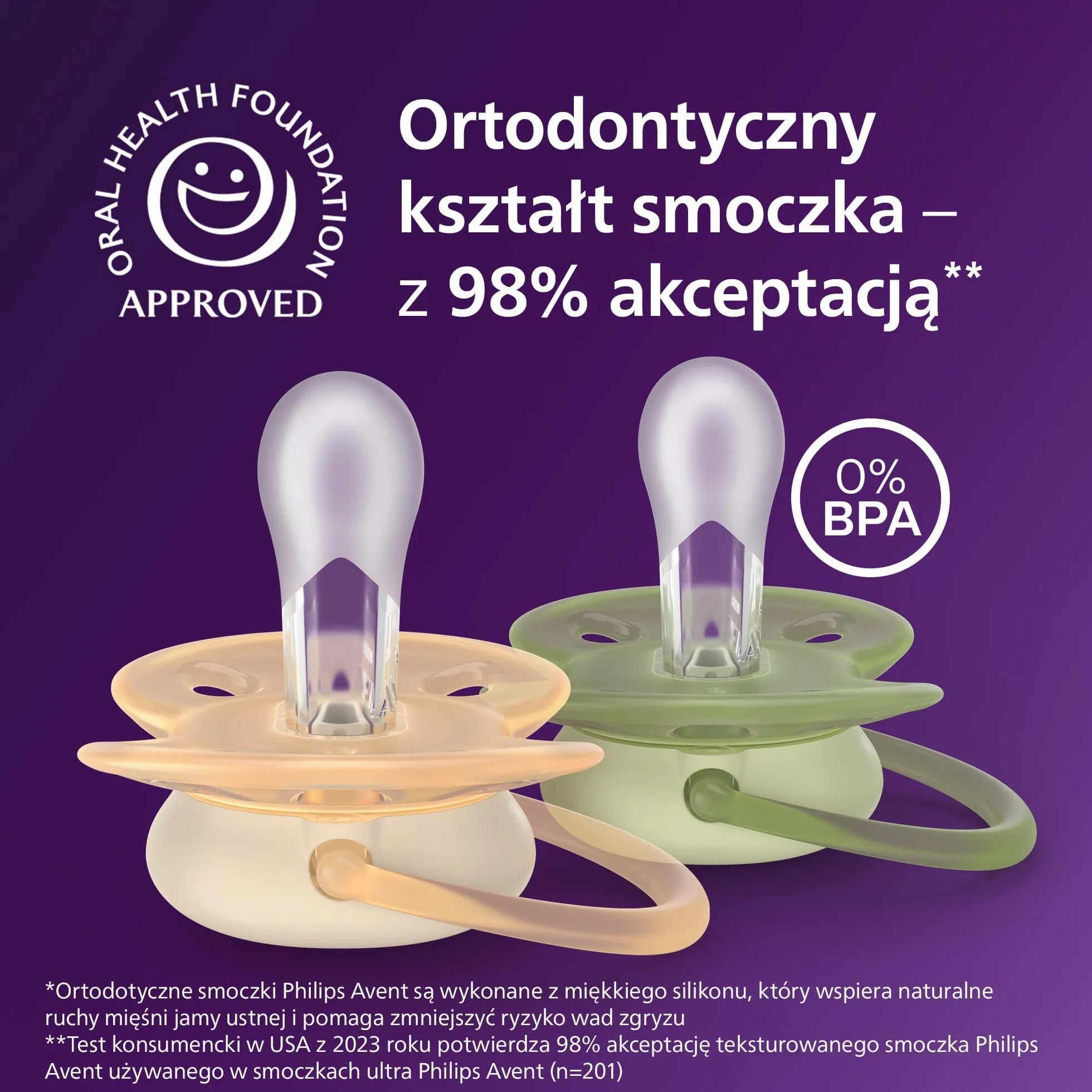 Philips Avent Ultra Soft Smoczki ortodontyczny dla dzieci 0-6 miesięcy silikonowy bez BPA 4 sztuki