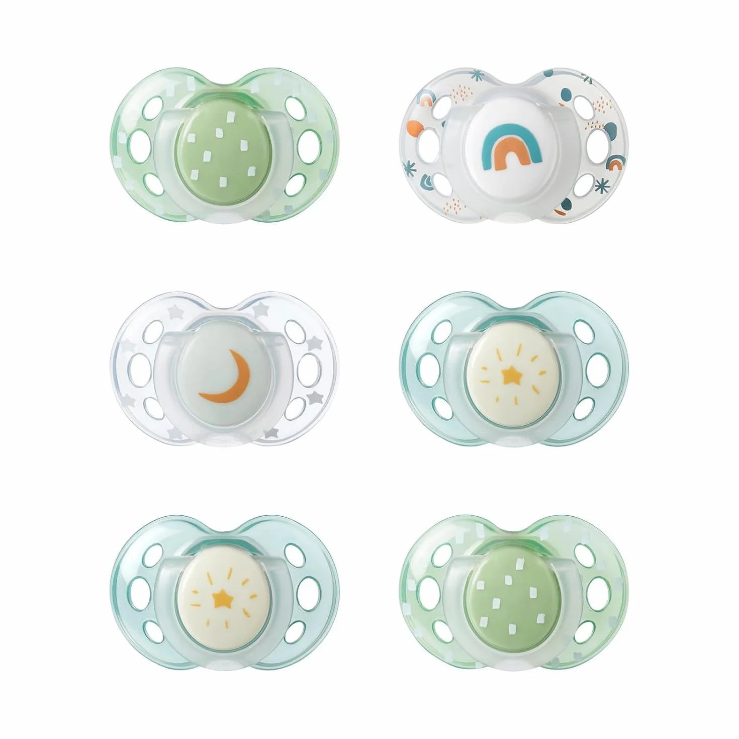 Tommee Tippee Zabawny smoczek ortopedyczny symetryczny silikon nie zawiera BPA 18-36 miesięcy 6 sztuk zielony