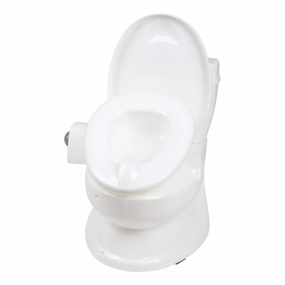 BABYGO Potty dla małych dzieci – nocnik dla dzieci – realistyczna toaleta dla dzieci z odgłosem zmywania – idealna jako pierwsza toaleta dla Twojego malucha 9007, biała, 1 sztuka (1 opakowanie)