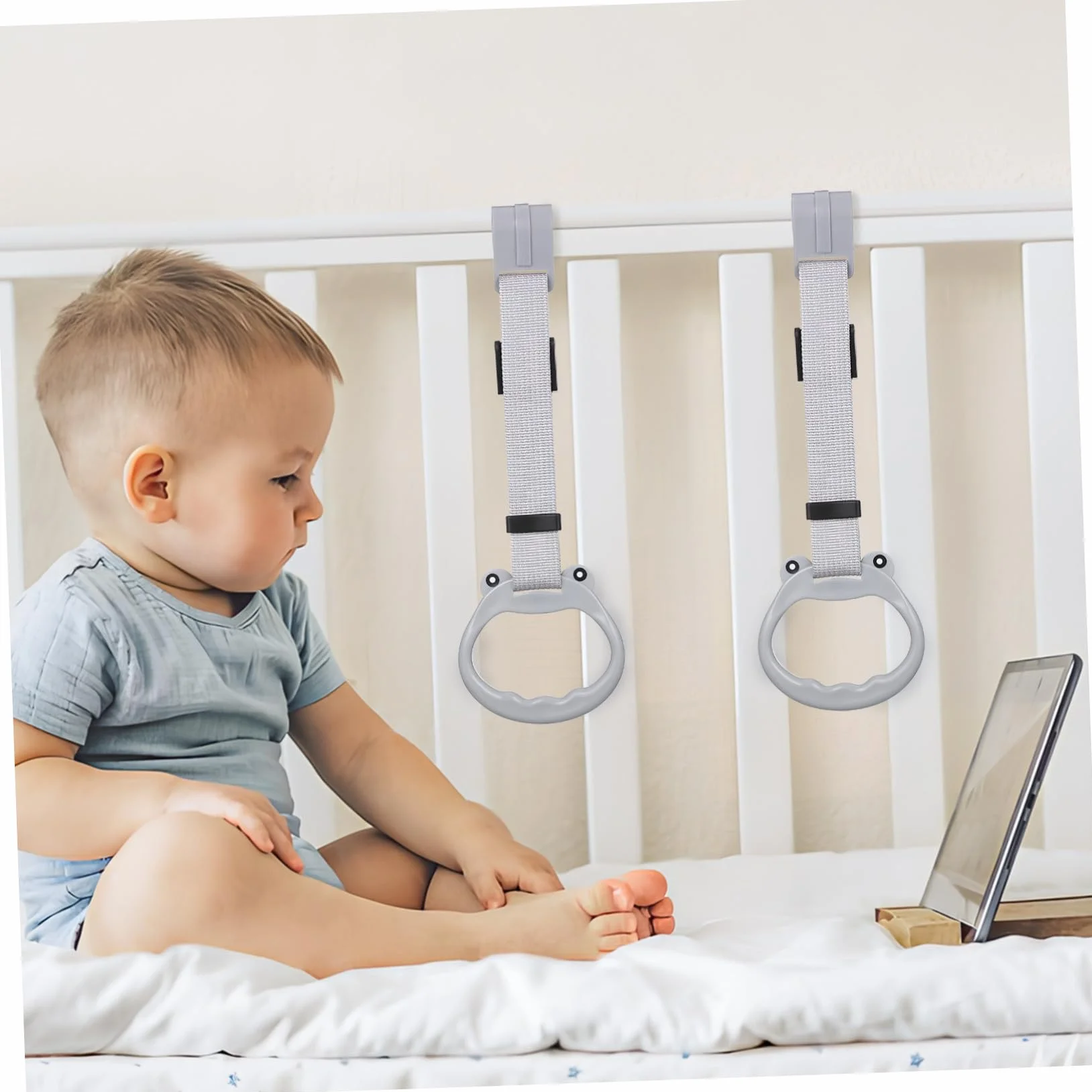 2 Regulowane Uchwyty Do Raczkowania Niemowląt Antypoślizgowe Rączki Do Kojca Ergonomiczne Uchwyty Stania Miękkie i Wytrzymałe Akcesoria dla Maluchów