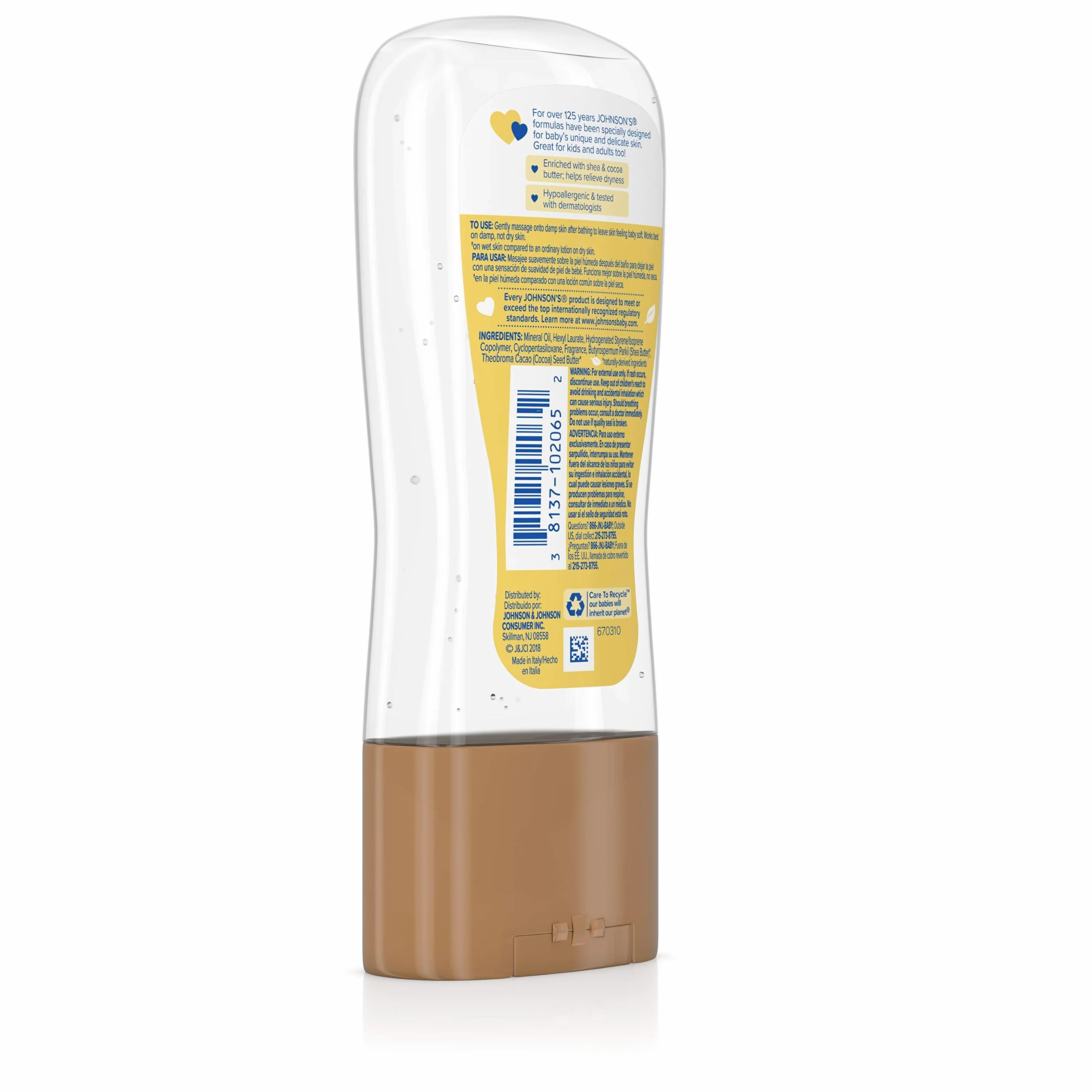 Johnson's Baby Żel olejowy z masłem shea i kakaowym (192 ml)