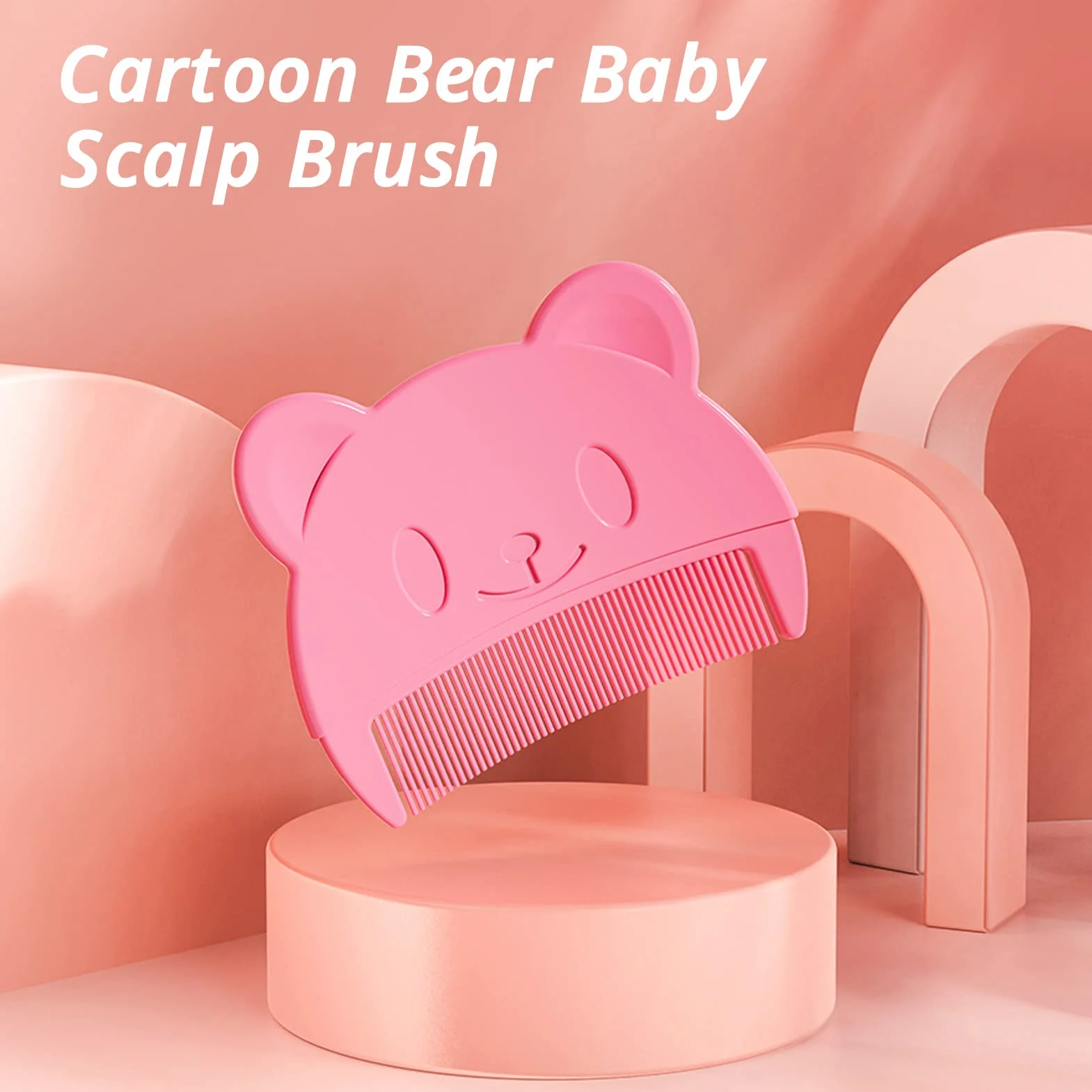 Szczotka do Kąpieli dla Dzieci, Szczotka do Kołyski Oraz Grzebień, Miękka Baby Bath Silicone Brush Set z Cradle Cap Bristle Brush i Pudełko do Przechowywania Idealny dla Noworodków i(Czerwony)