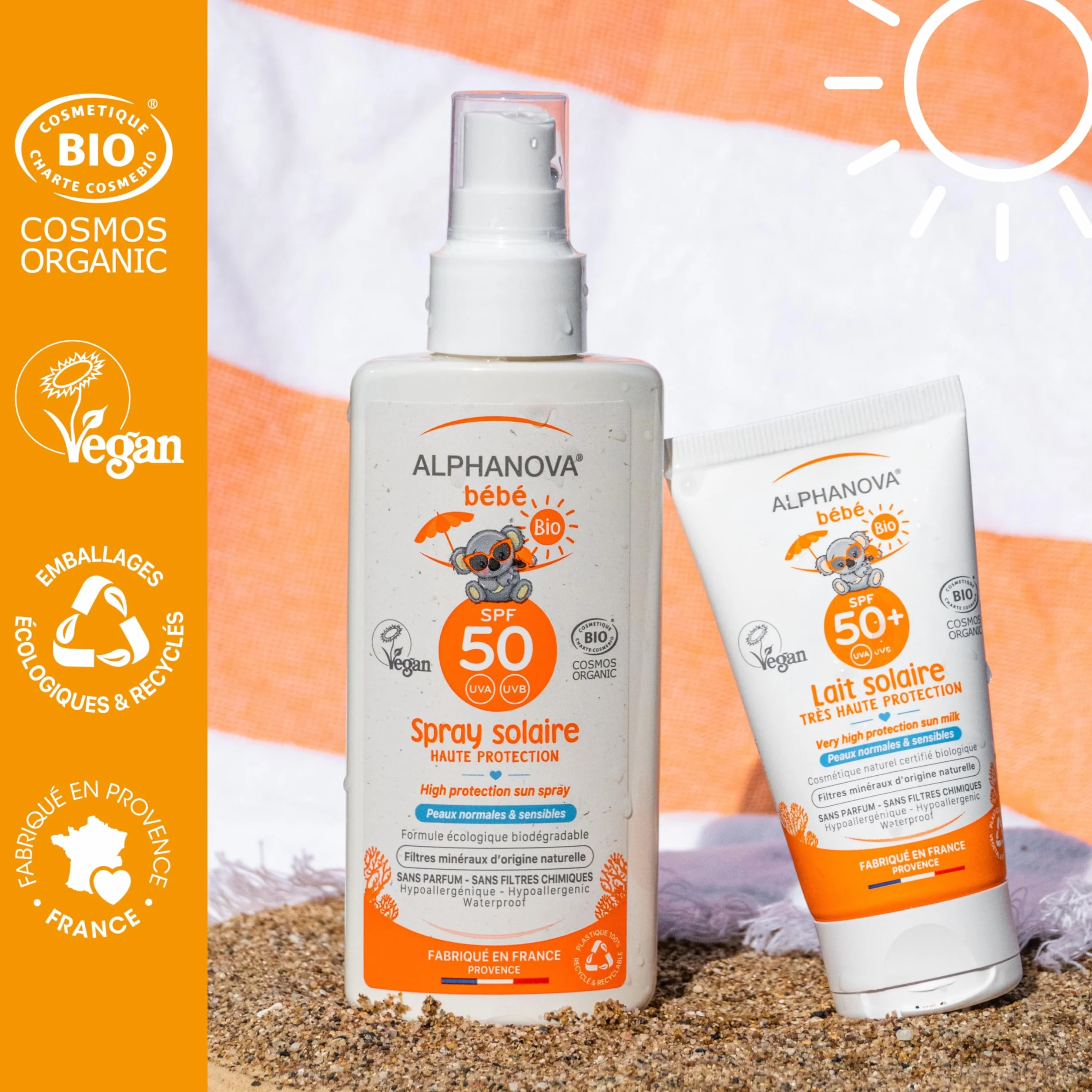 Alphanova Sun Bio, Baby Sun Milk - SPF 50+, 4,4 uncji
